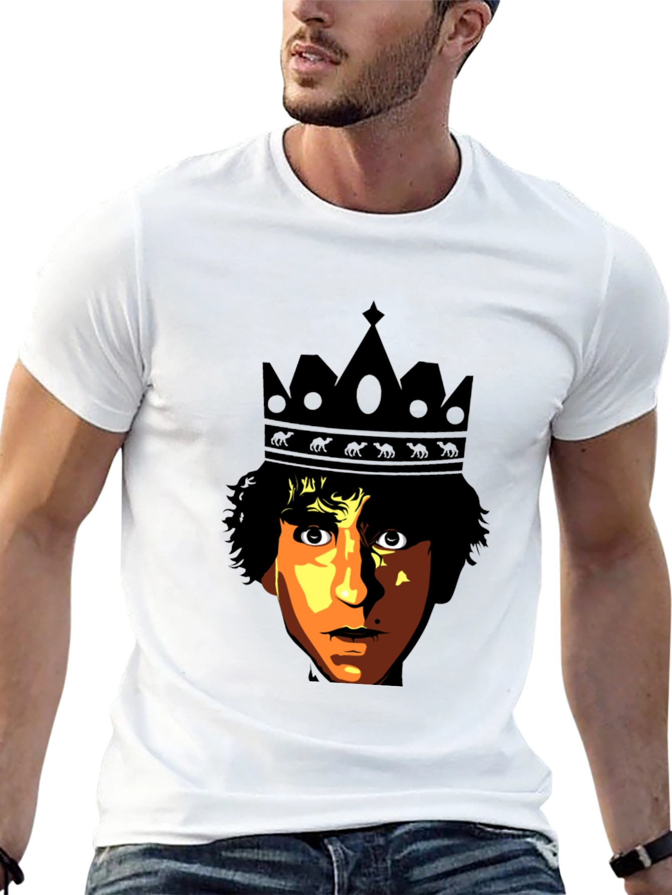 King Portrait Graphic T-Shirt - Black