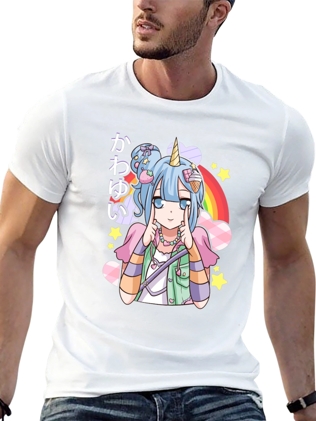 Kawaii Anime Unicorn Girl T-Shirt