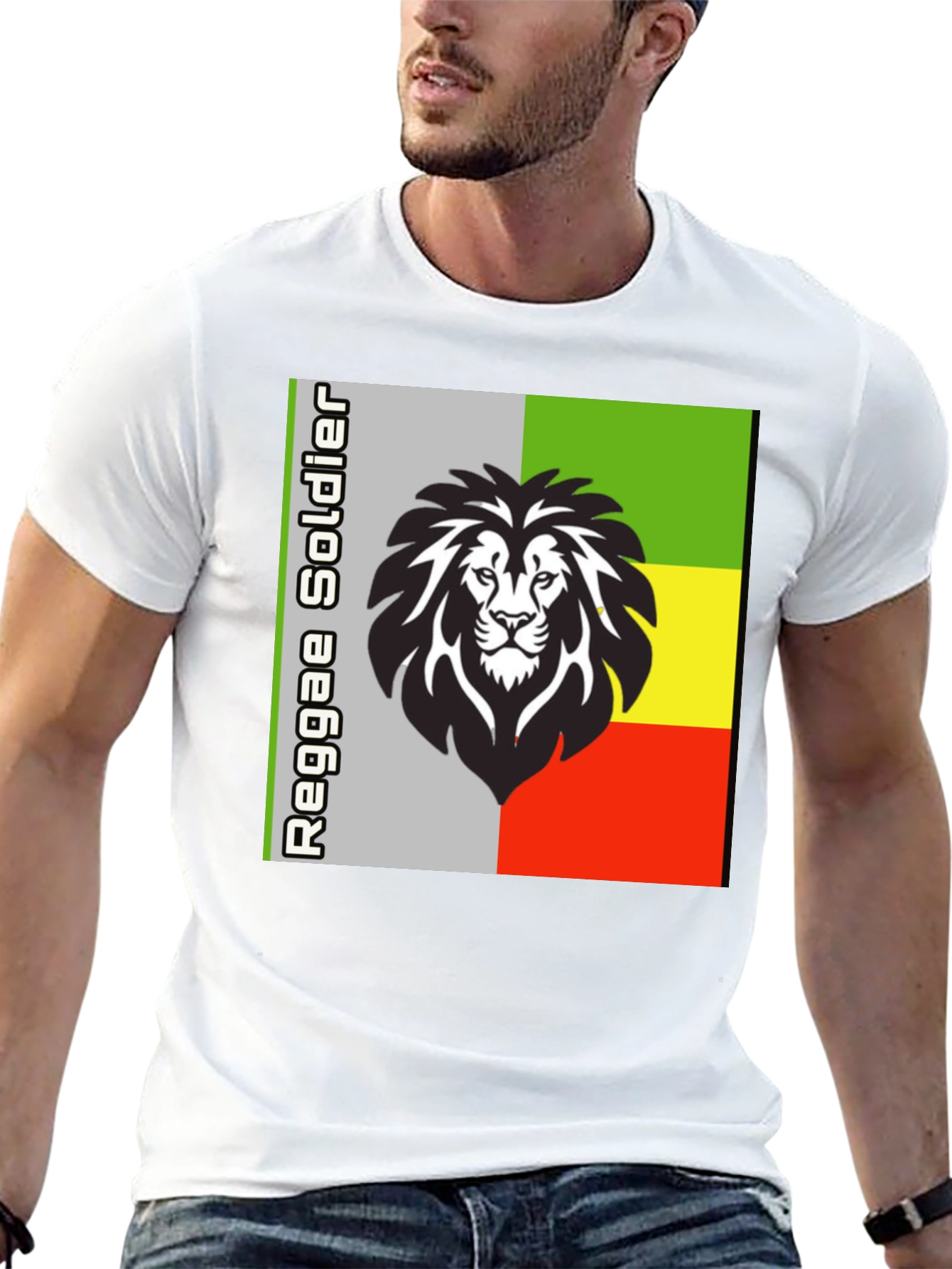 Reggae Soldier Lion Graphic T-Shirt