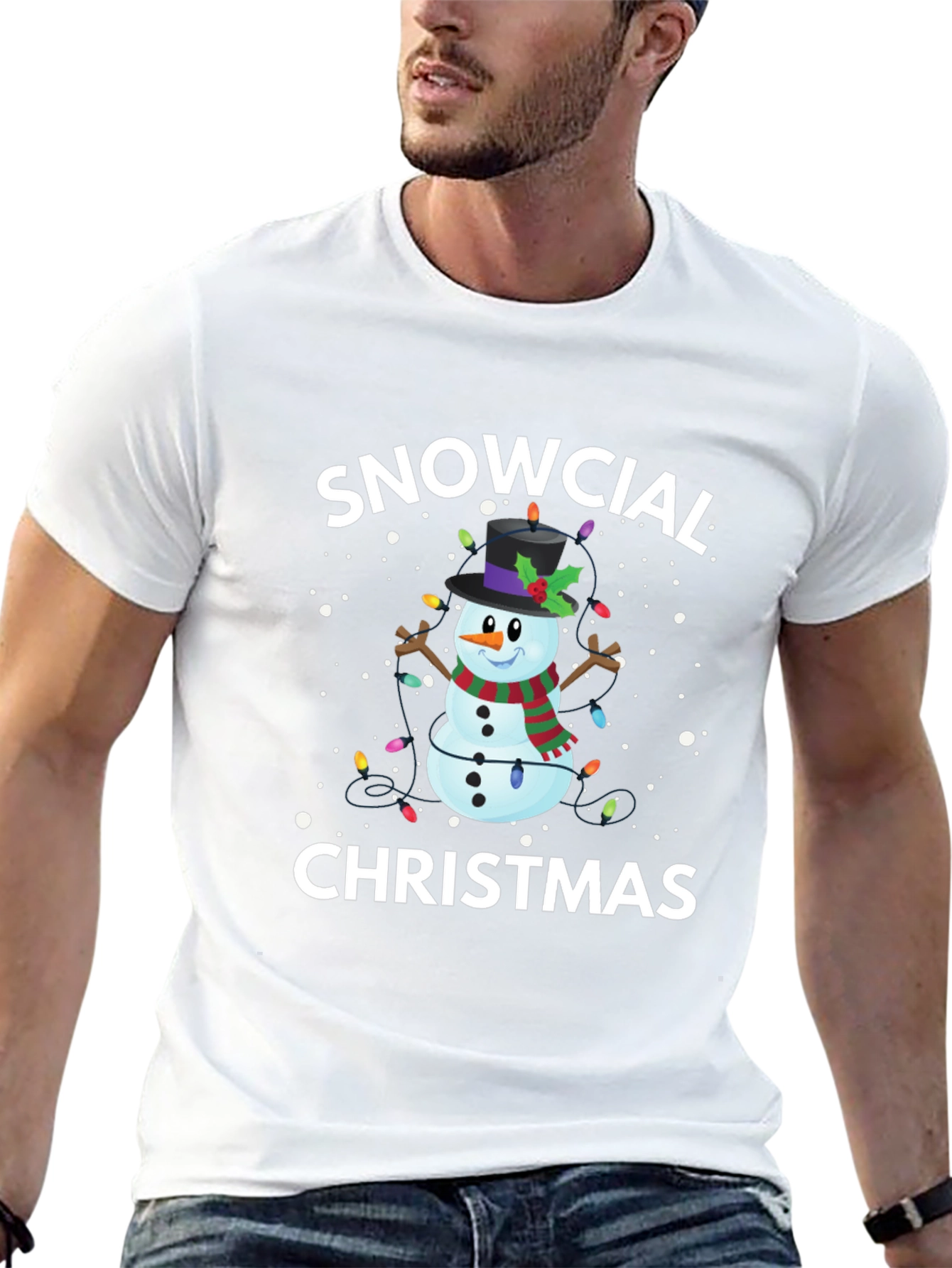 Snowcial Christmas Black T-Shirt