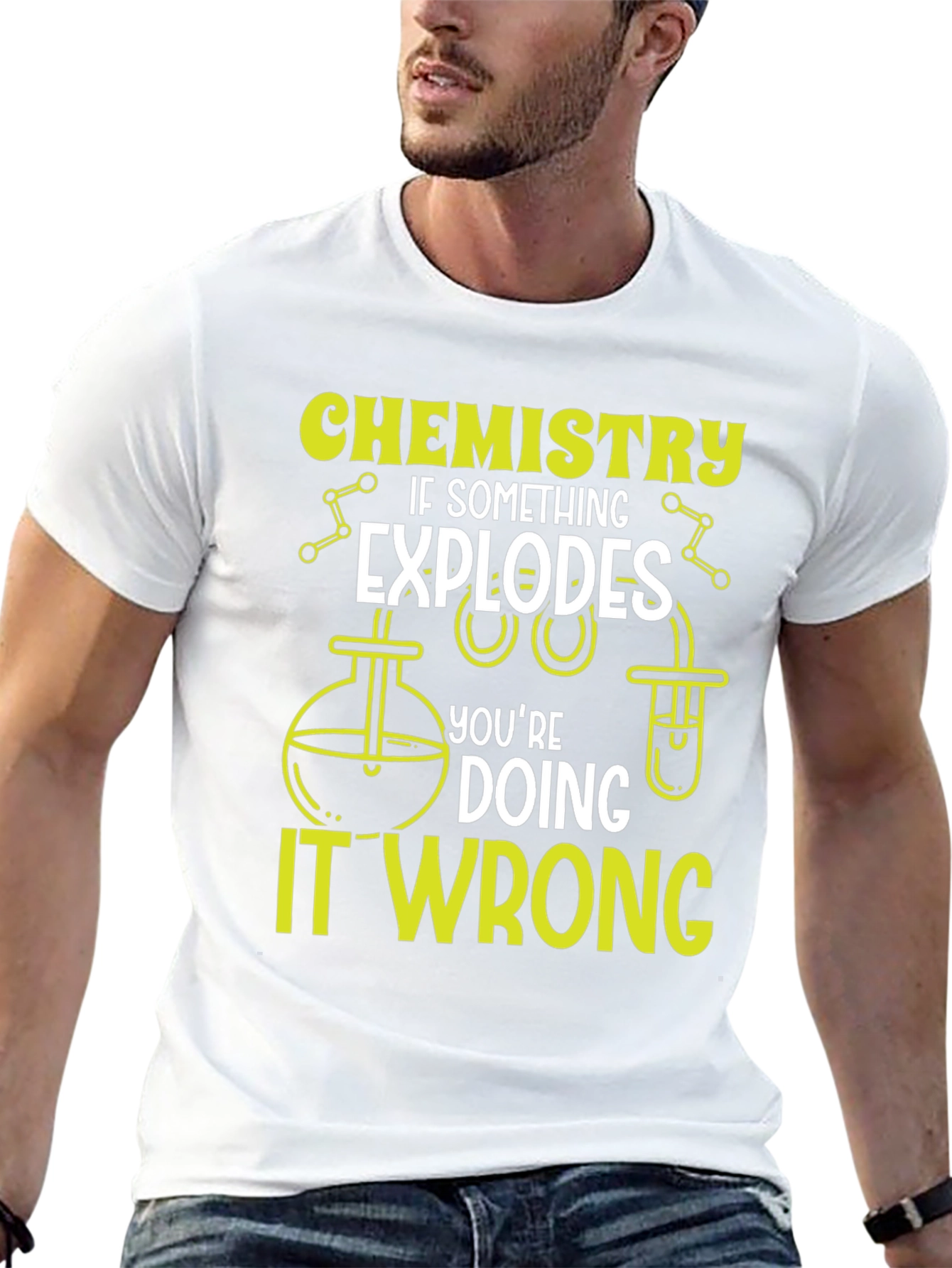 Chemistry Humor Black T-Shirt - Explosions are Wrong!