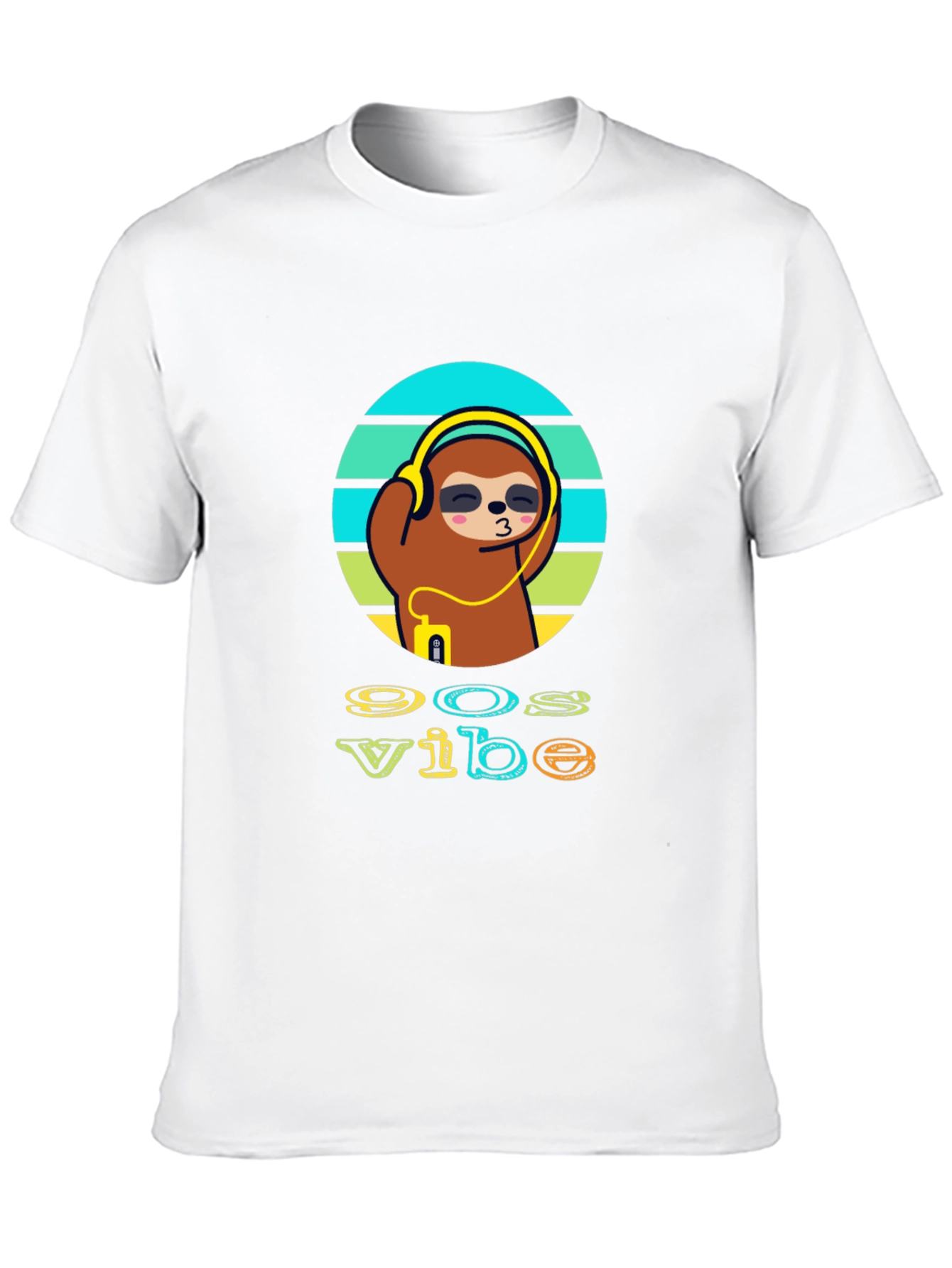 90s Vibe Sloth T-Shirt - Black