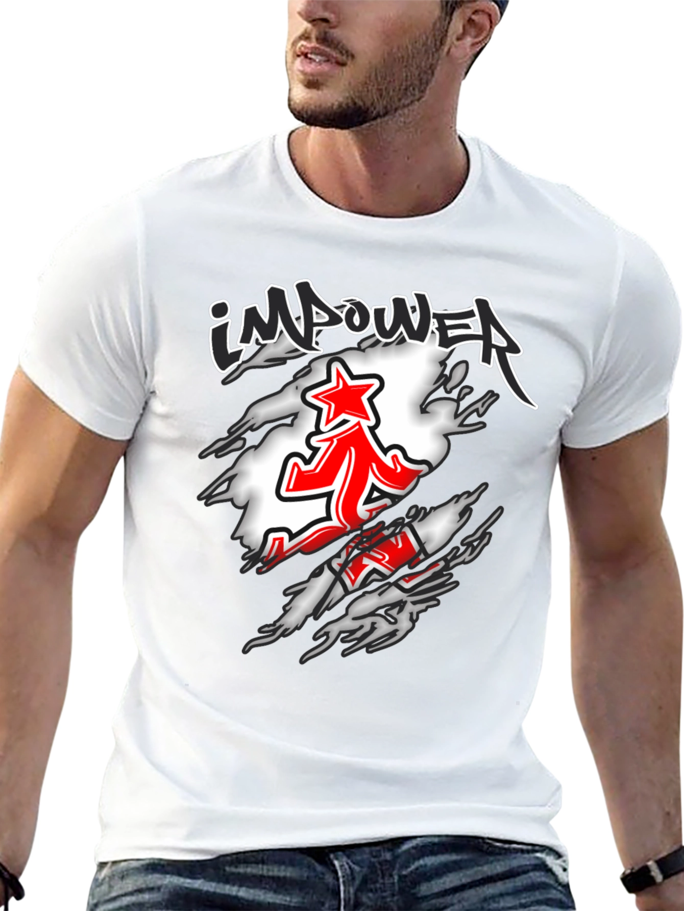 Impower Running Star Graphic Black T-Shirt