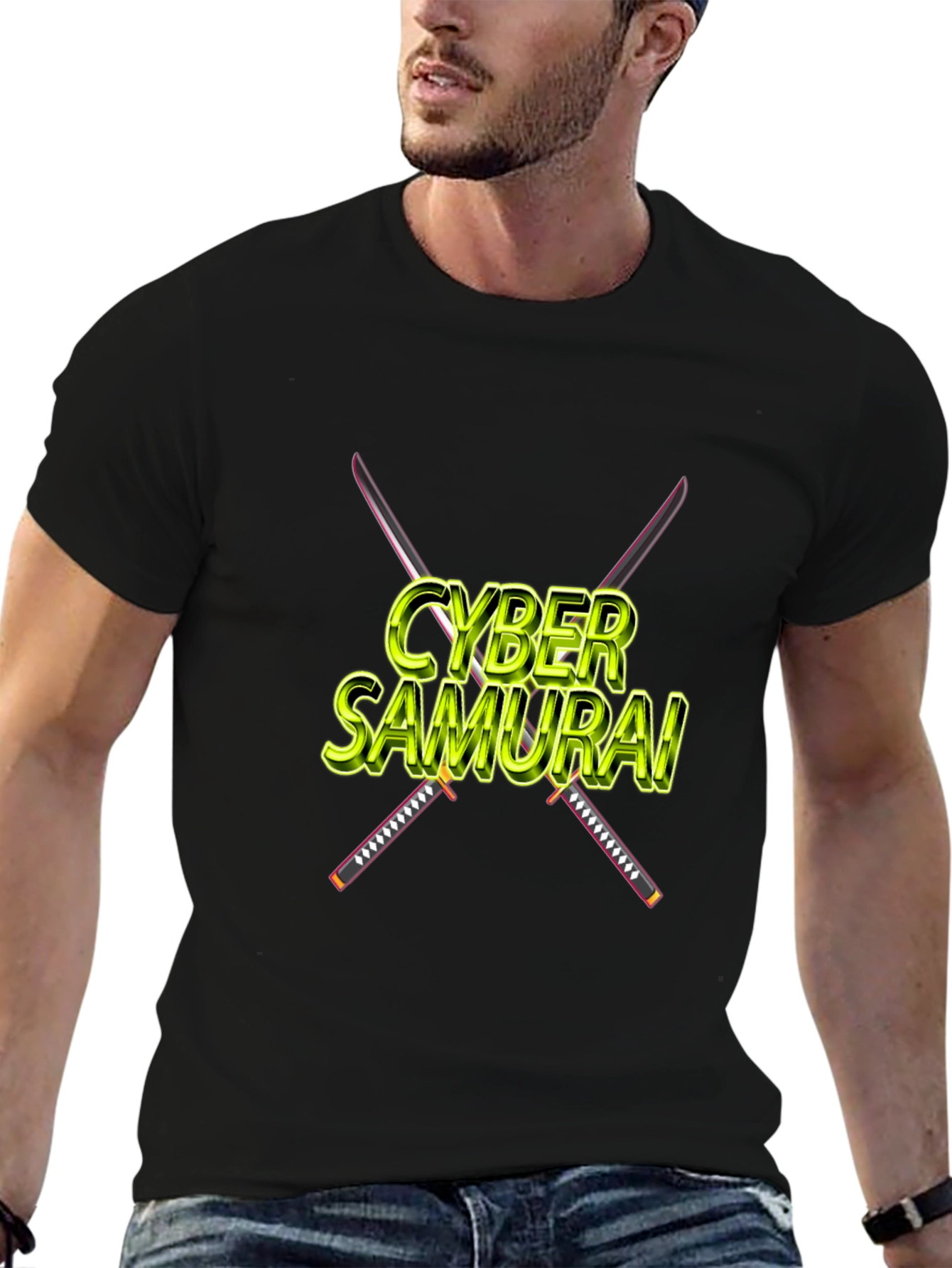Cyber Samurai Black T-Shirt