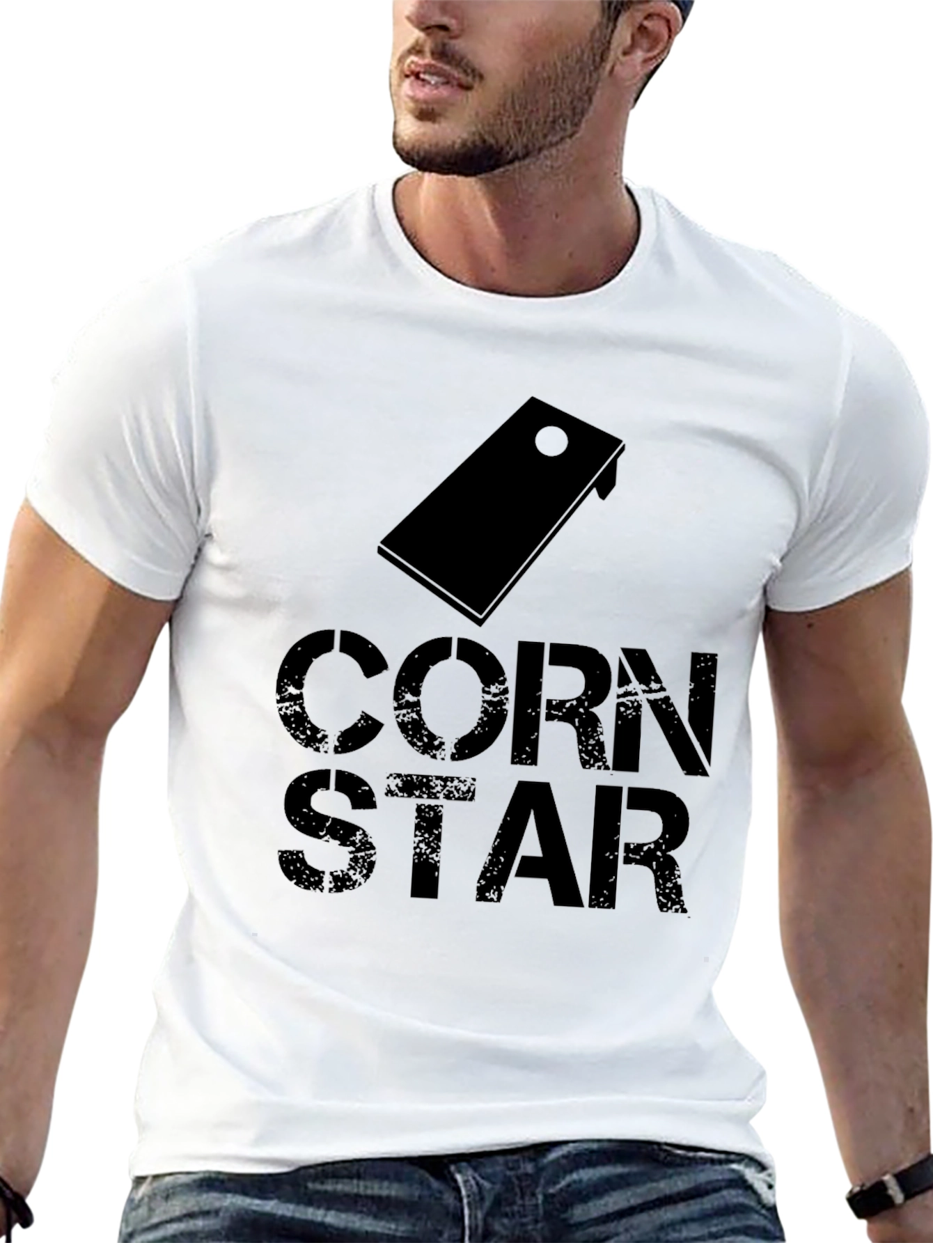 Cornhole Star Graphic Tee - Black