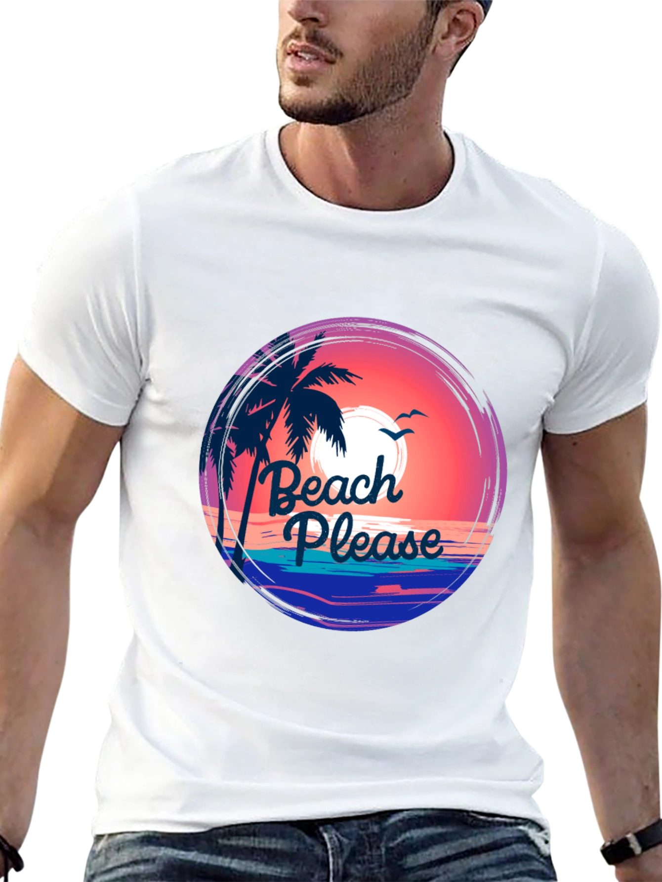 Beach Please Graphic Tee - Summer Vibes T-Shirt