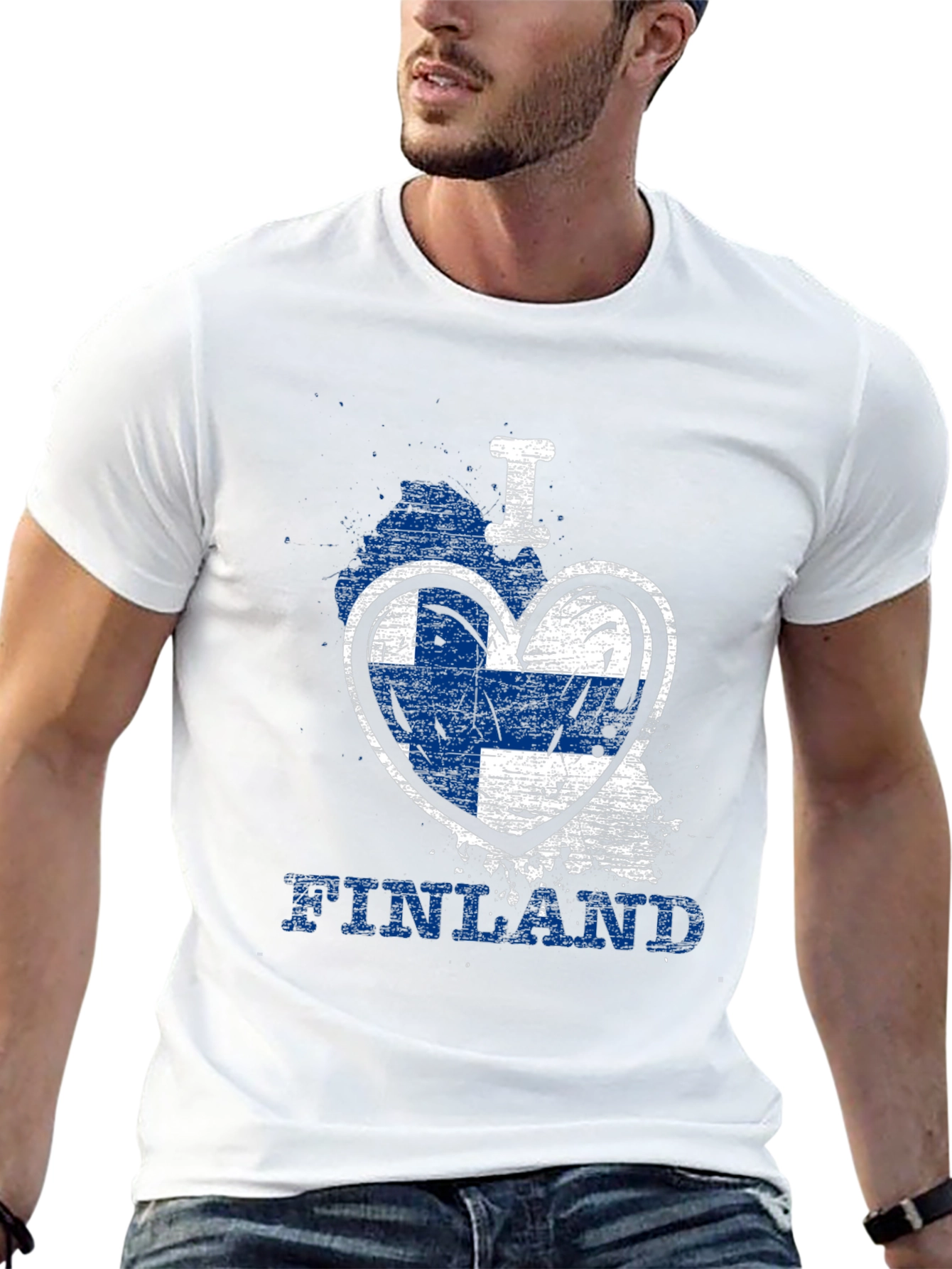 I Love Finland T-Shirt - Flag Heart Design