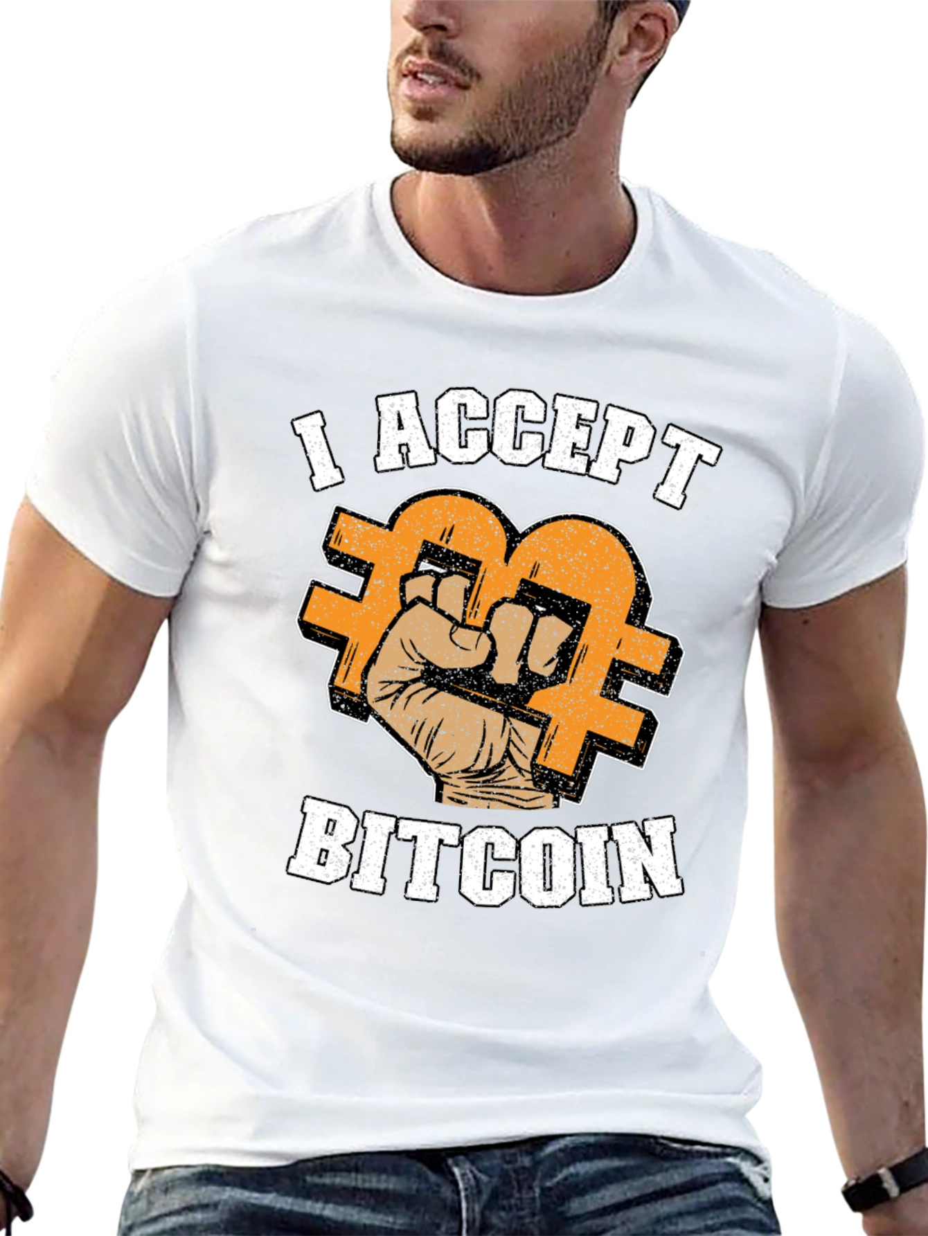 I Accept Bitcoin Black T-Shirt - Crypto Currency