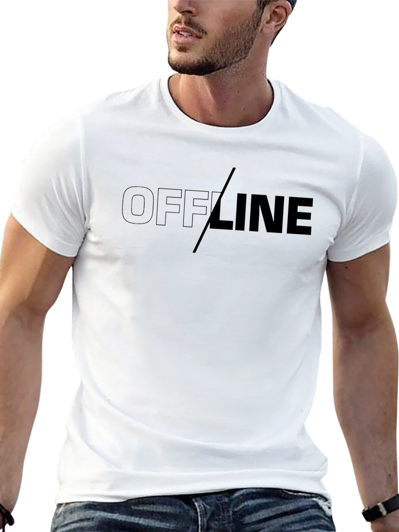 Offline Graphic T-Shirt - Black Casual Tee