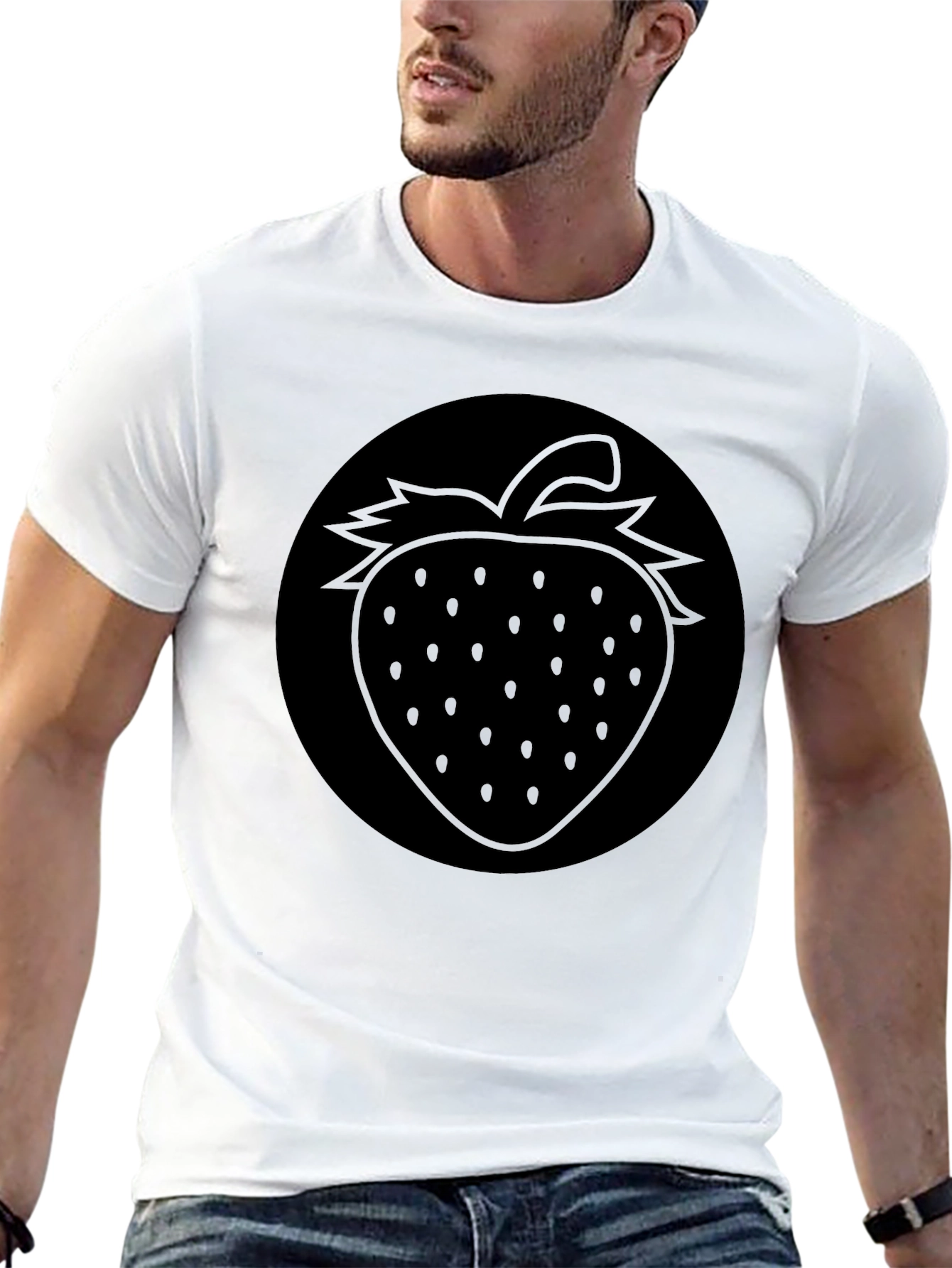 Strawberry Graphic Black T-Shirt