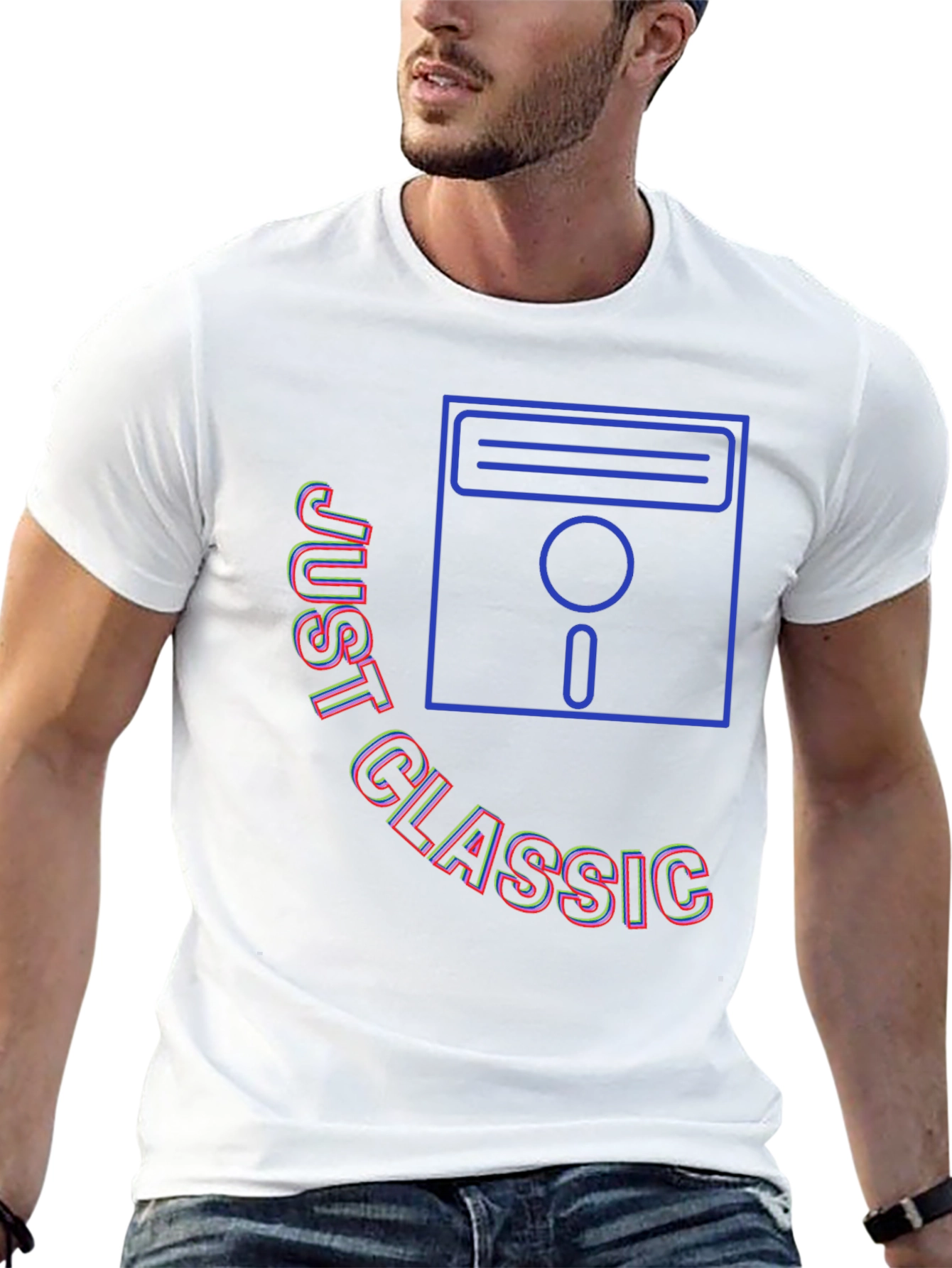 Just Classic Retro Floppy Disk Graphic T-Shirt