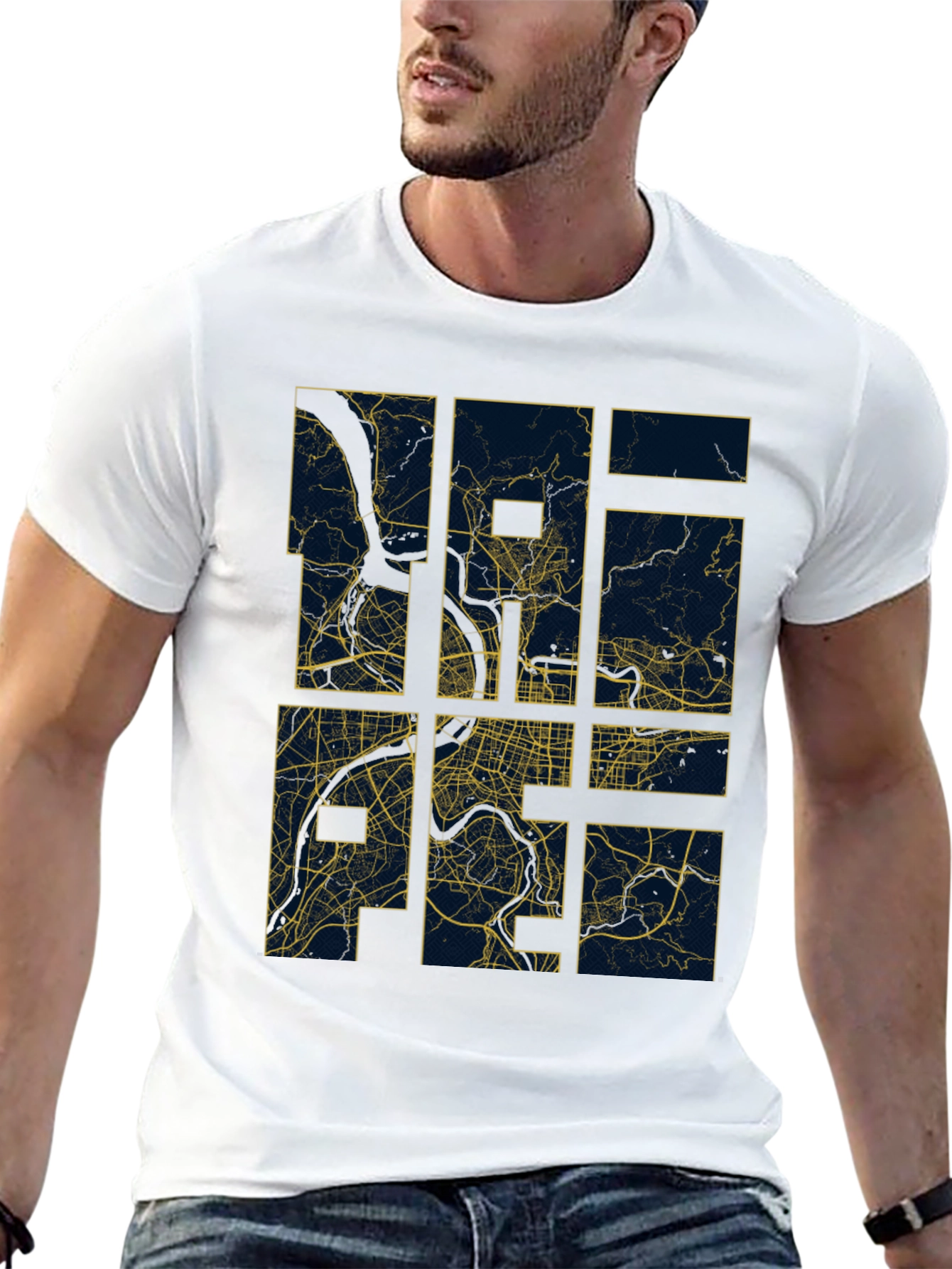 Abstract City Map Graphic Tee - Modern Style
