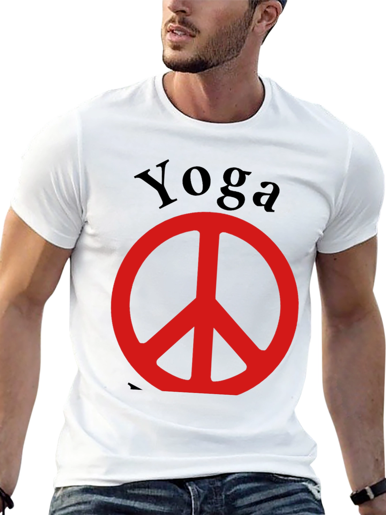 Yoga Peace Sign Black T-Shirt