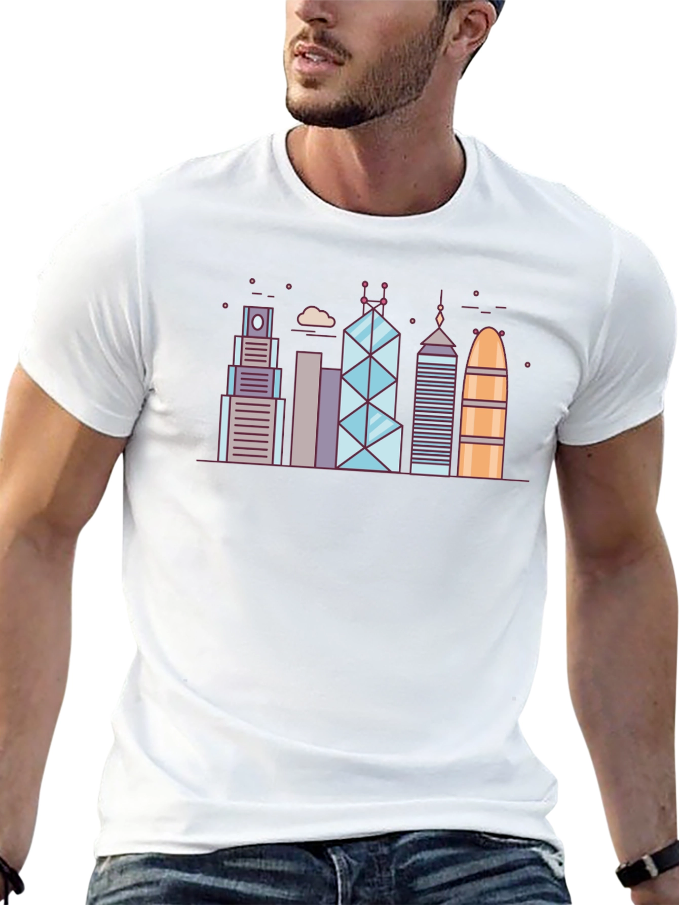 City Skyline Graphic Tee - Modern Black T-Shirt