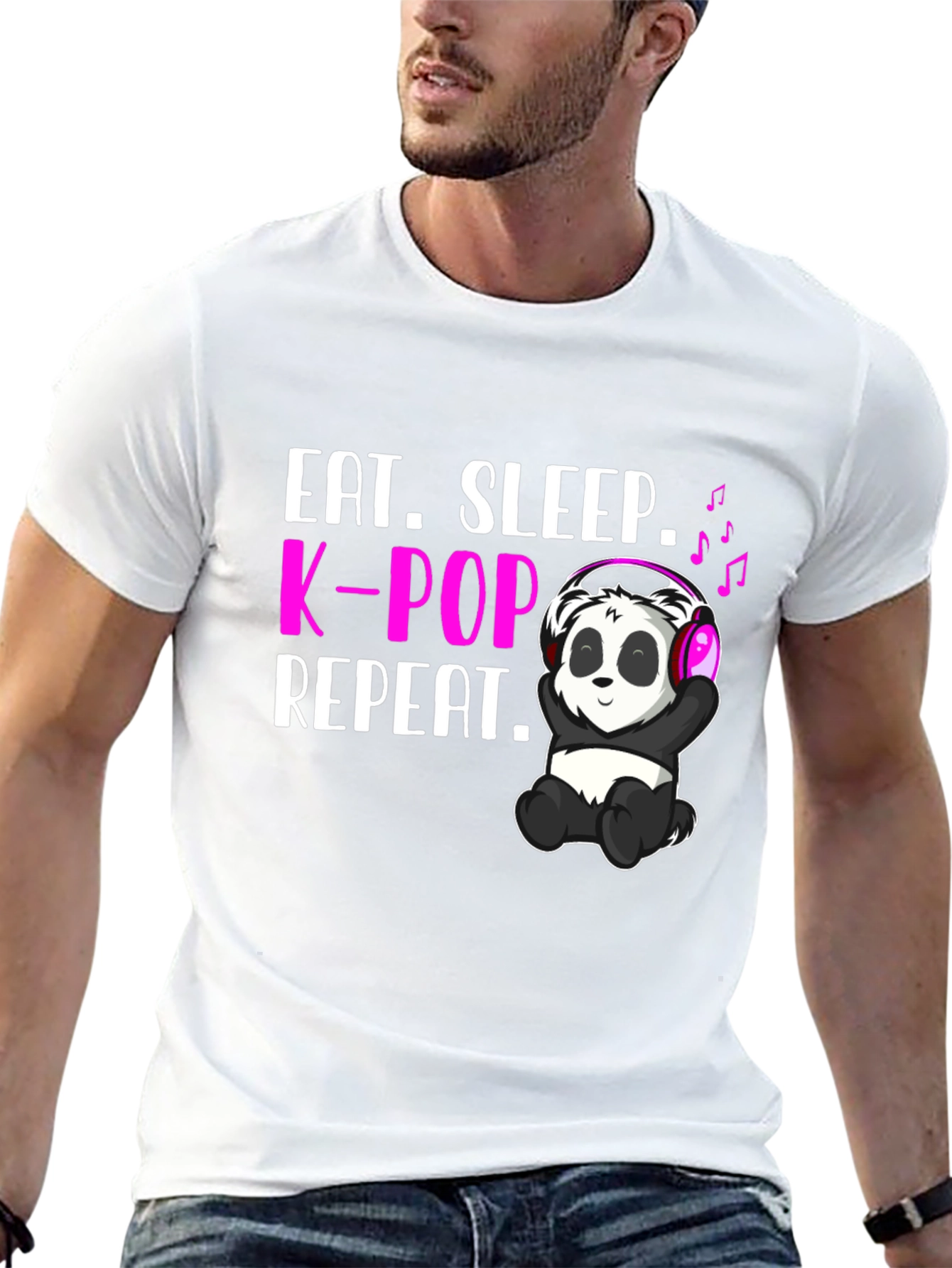 Eat Sleep K-Pop Repeat Panda T-Shirt