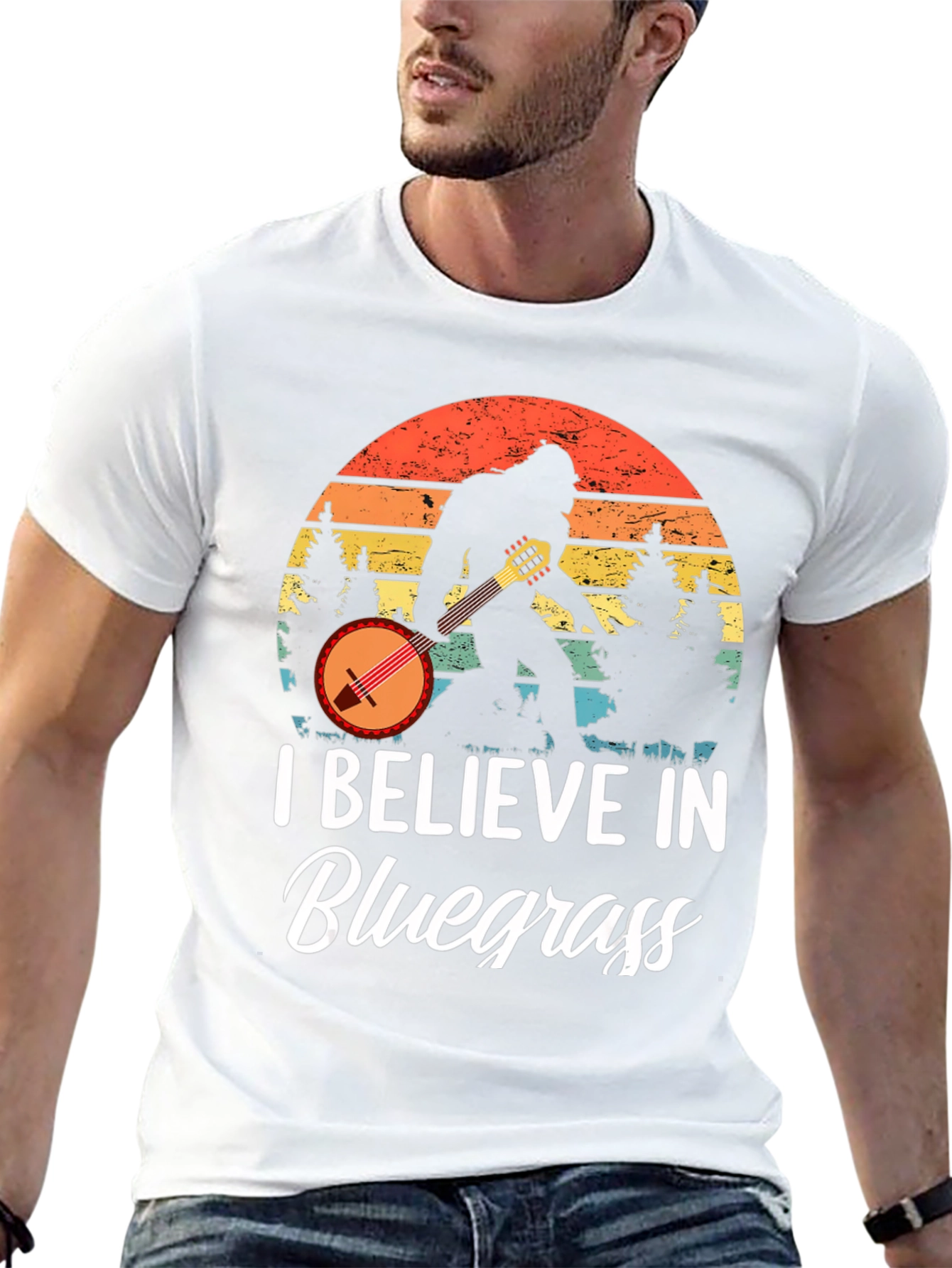 I Believe In Bluegrass Music Bigfoot T-Shirt