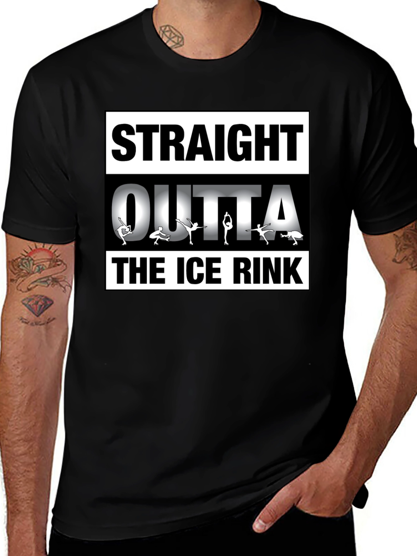 Straight Outta The Ice Rink Black T-Shirt