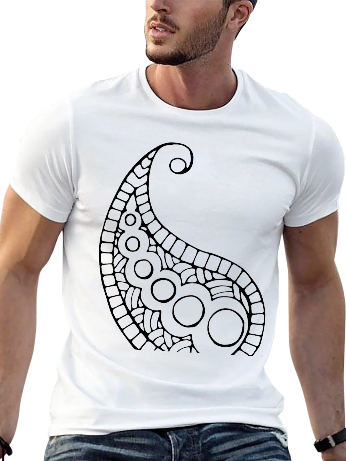 Paisley Print Black T-Shirt
