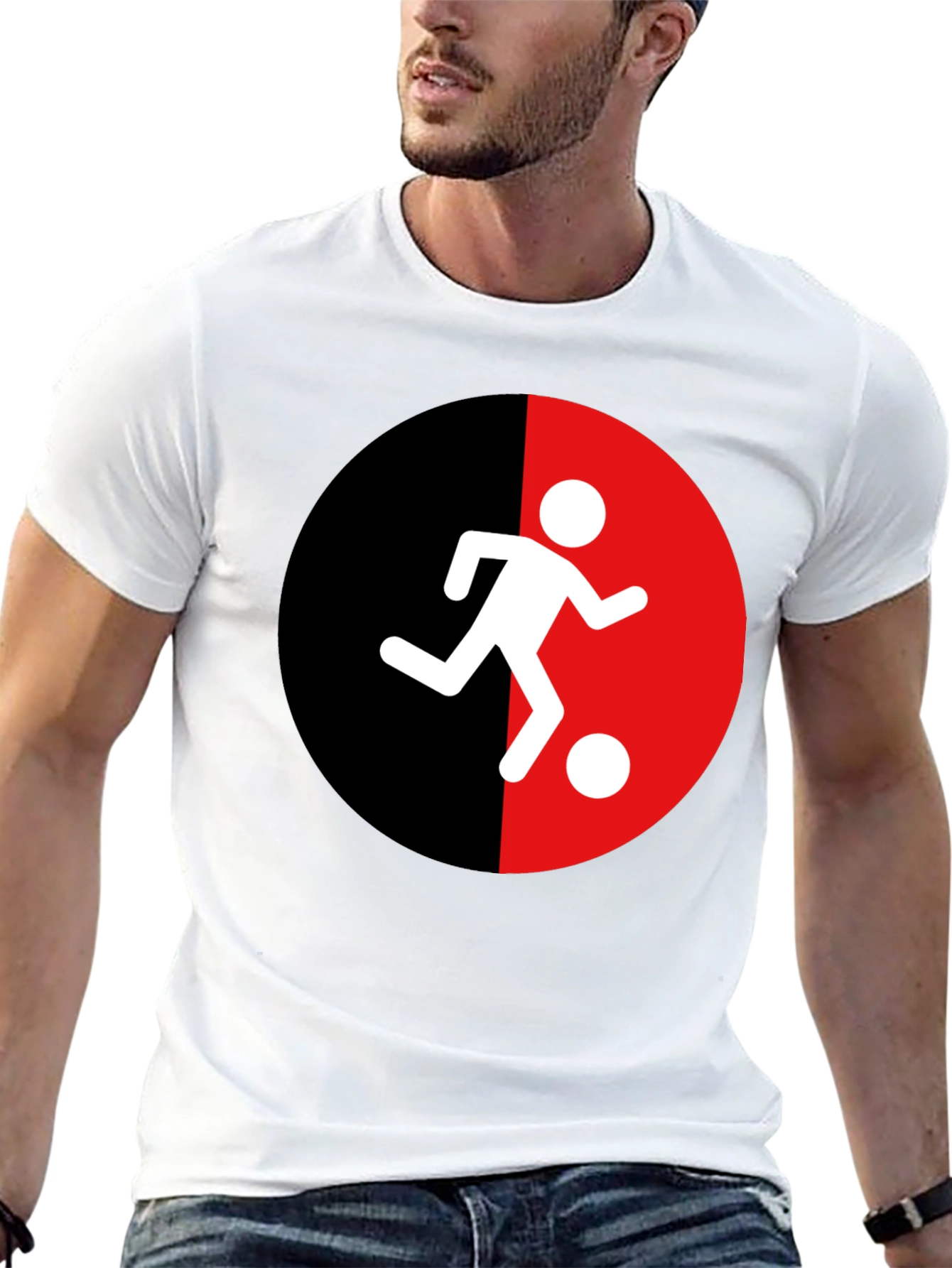 Soccer Player Graphic Tee - Black