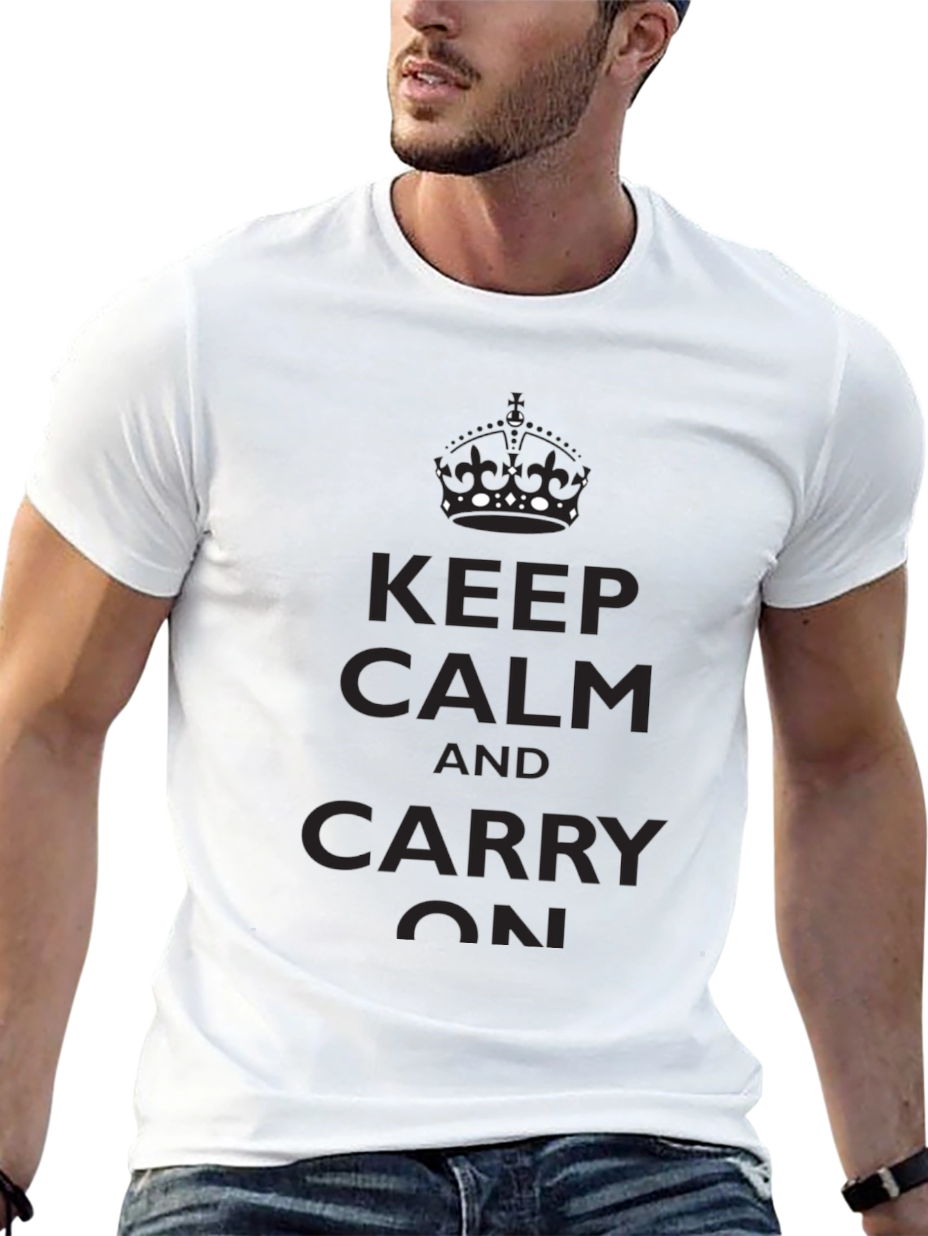 Keep Calm T-Shirt - Black Classic Slogan Tee