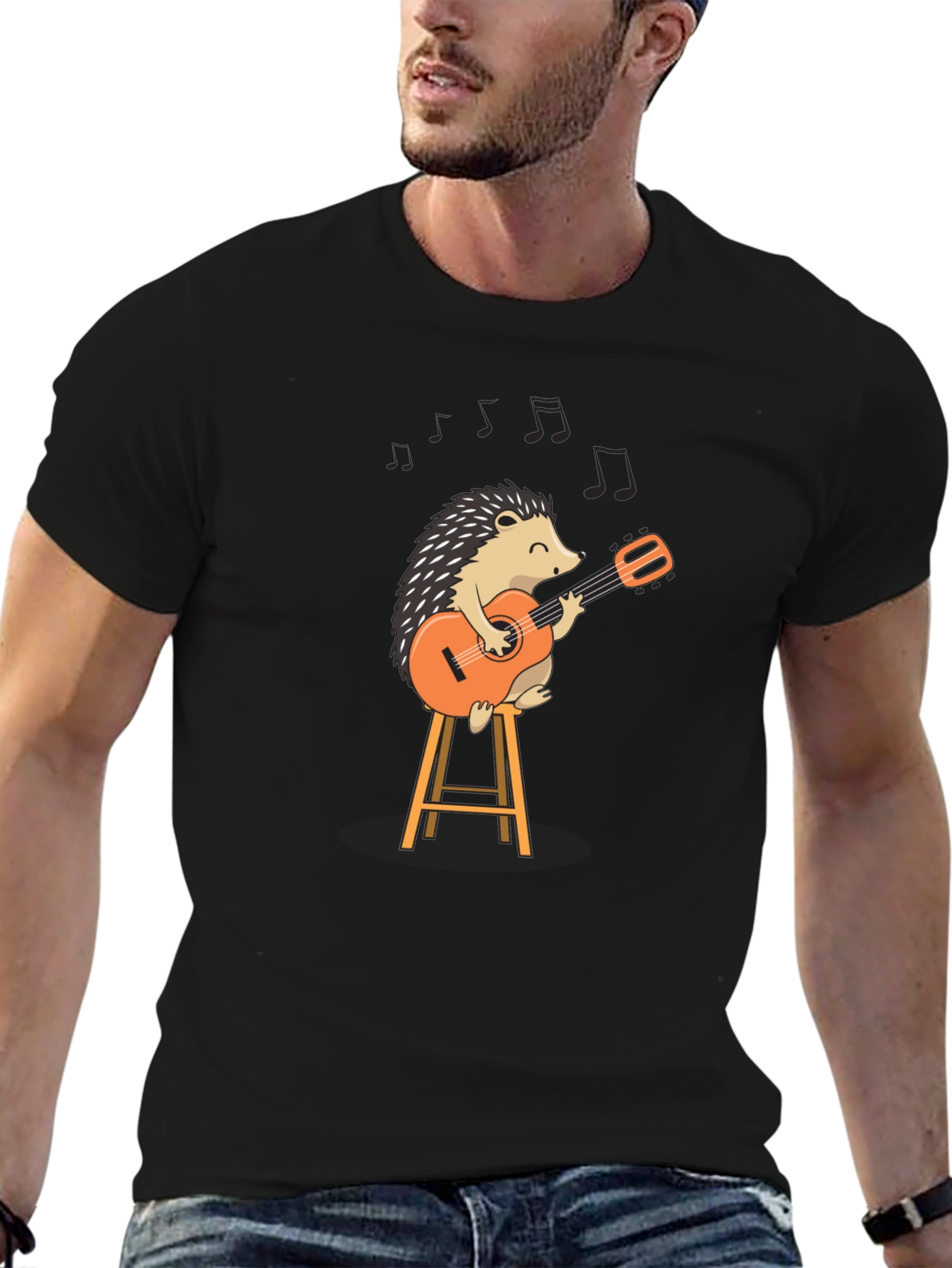 Hedgehog Guitarist Tee - Playful Music Lover Shirt