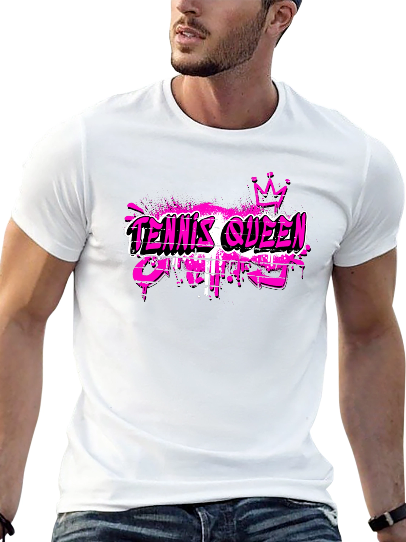 Tennis Queen Graphic T-Shirt - Black