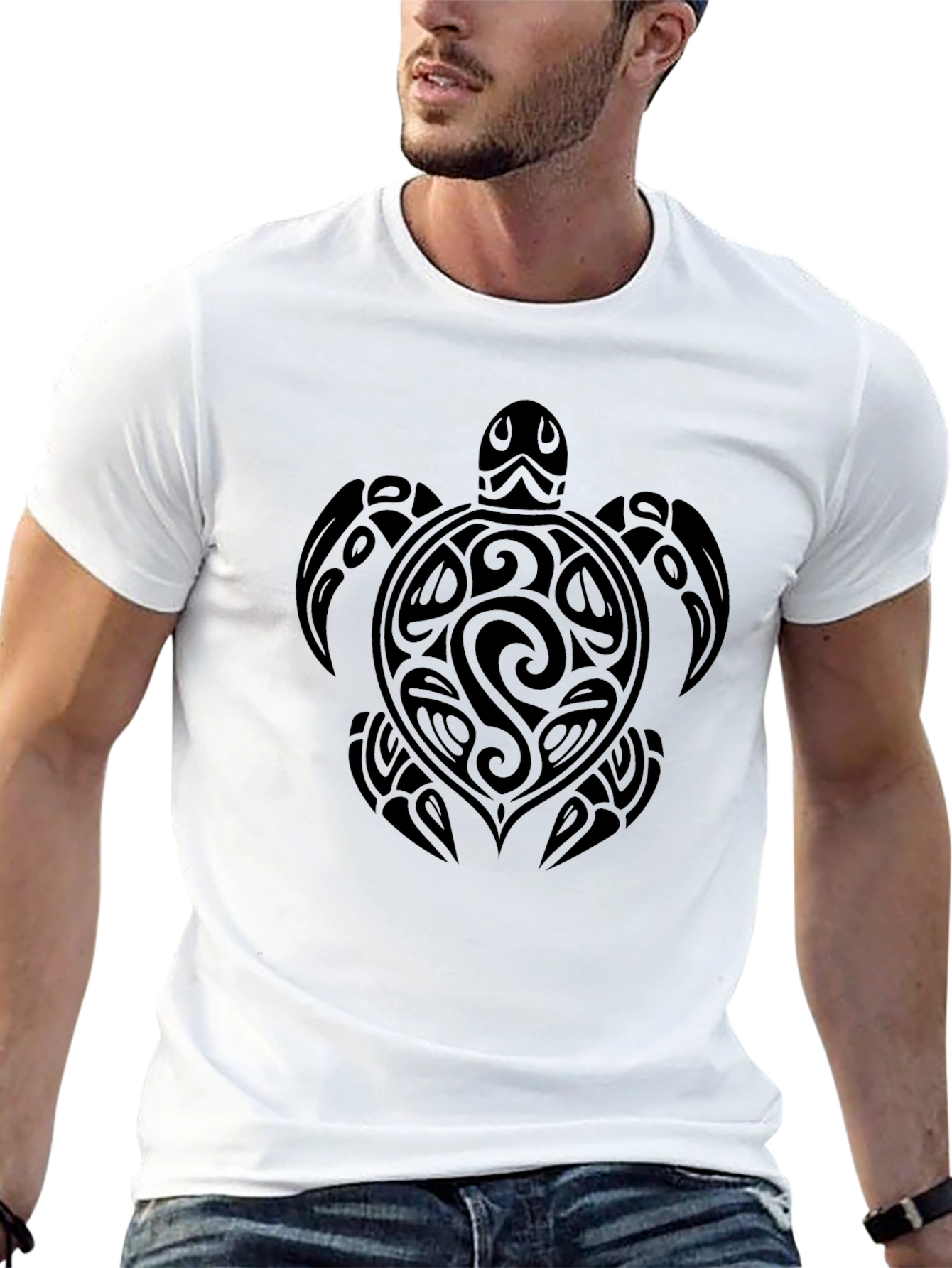Tribal Turtle Graphic Tee - Black