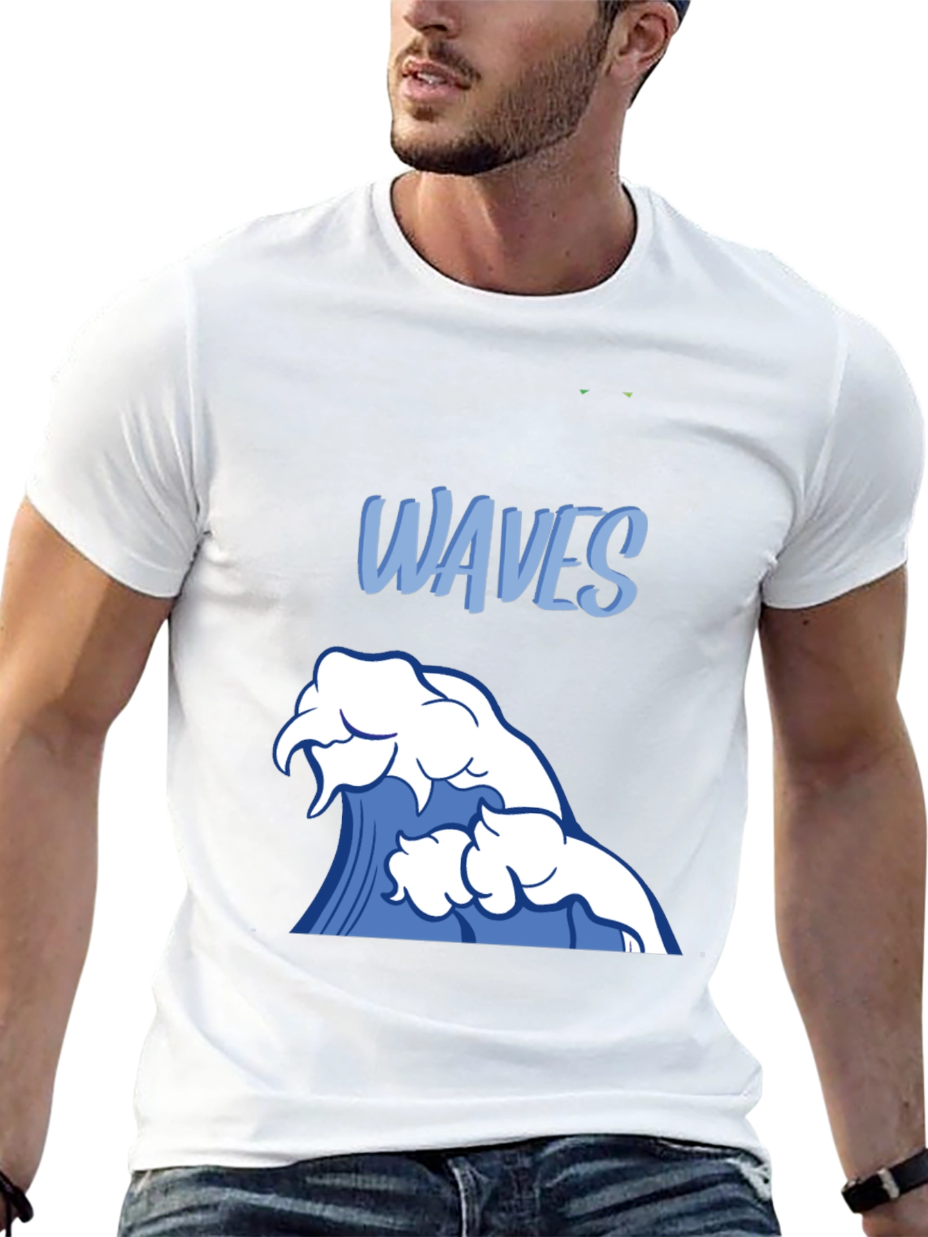 Waves Graphic Black T-Shirt - Surfer Style Tee