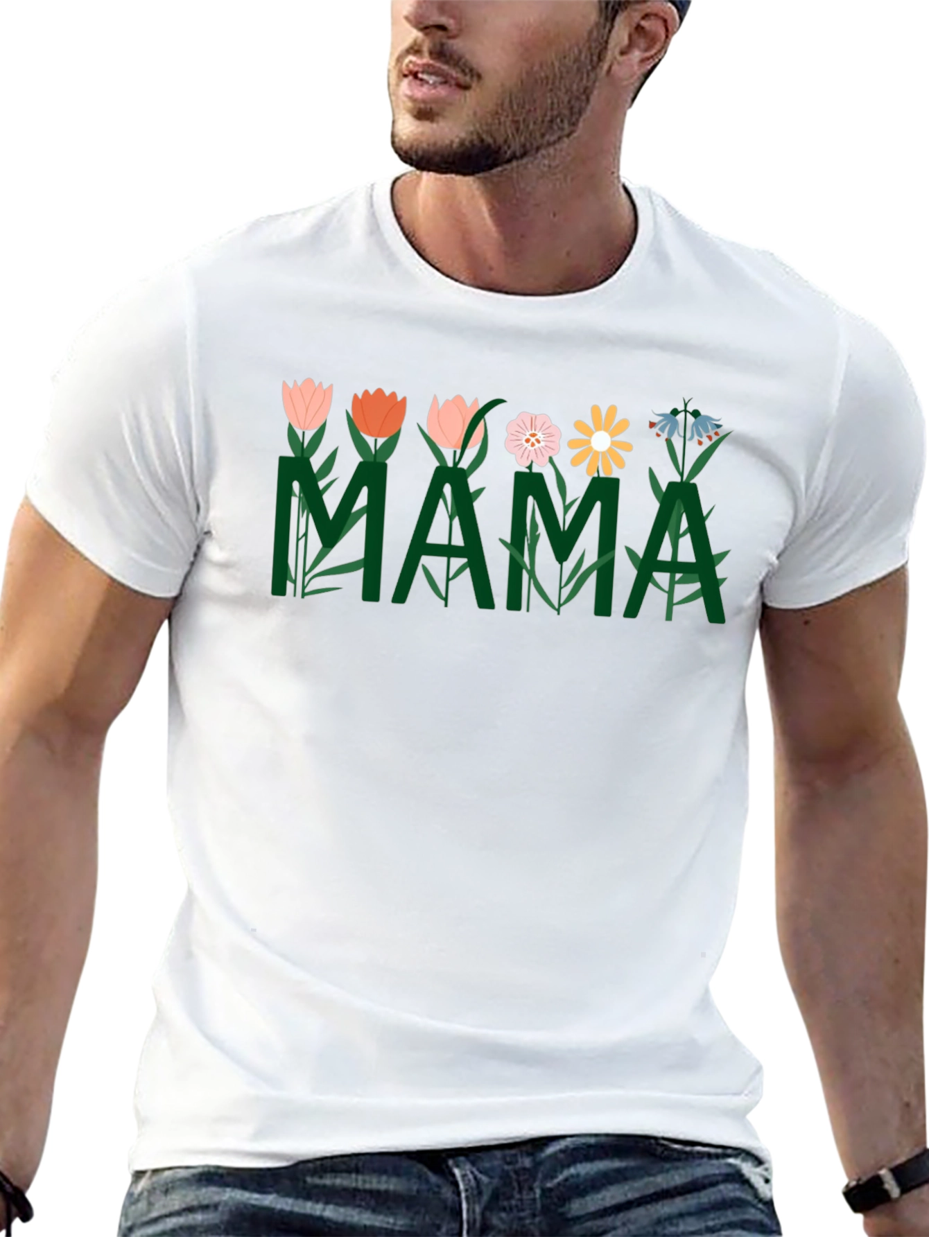 Floral Mama Graphic T-Shirt - Black Cotton Tee