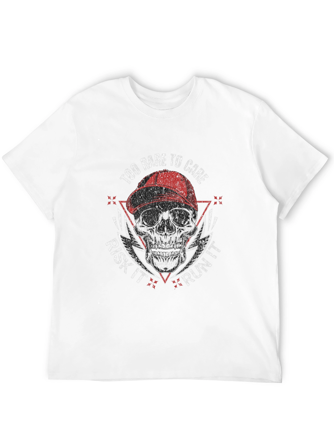 Edgy Skull Graphic Tee - Risk It Run It