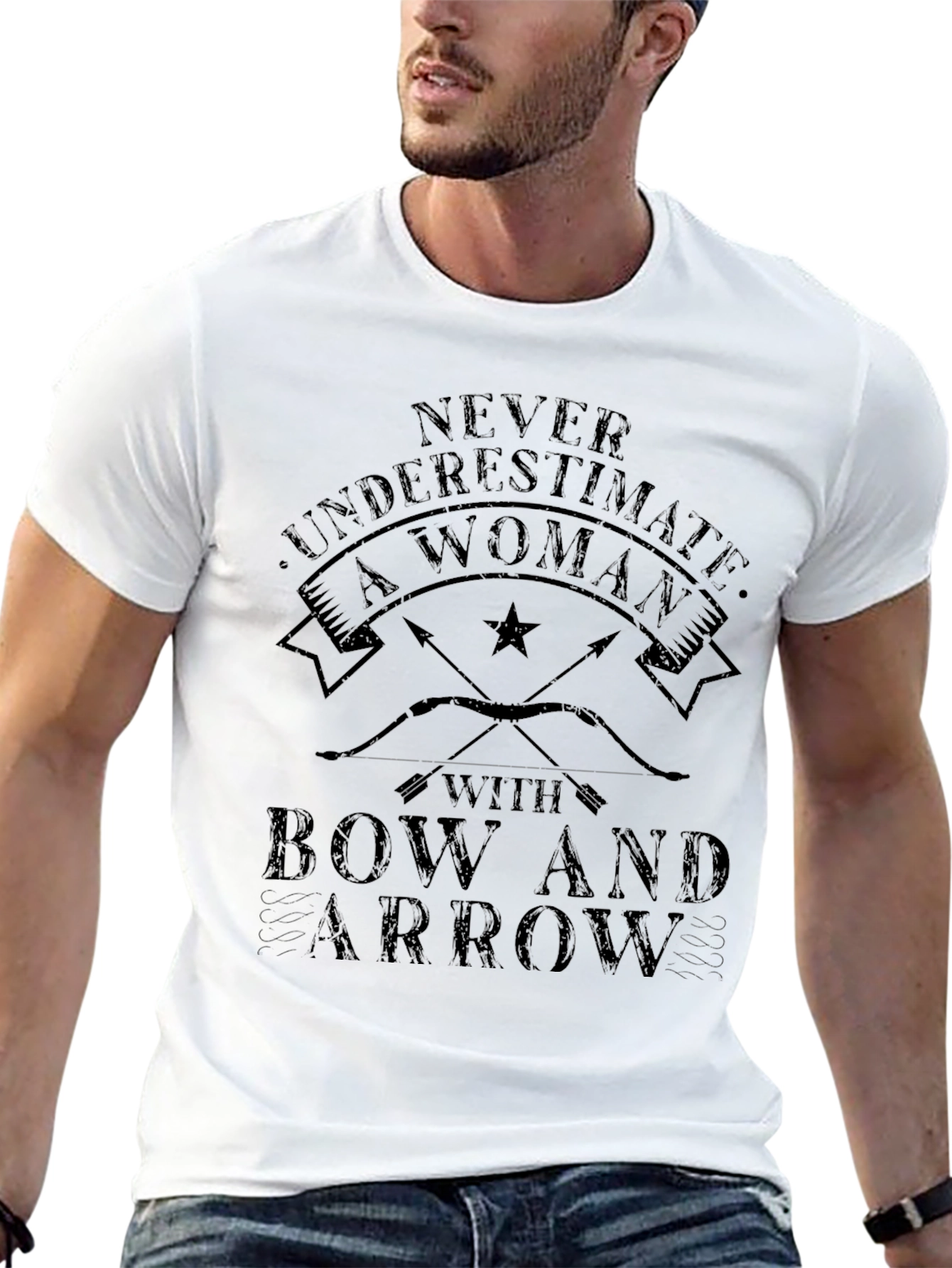 Never Underestimate Woman with Bow and Arrow T-Shirt