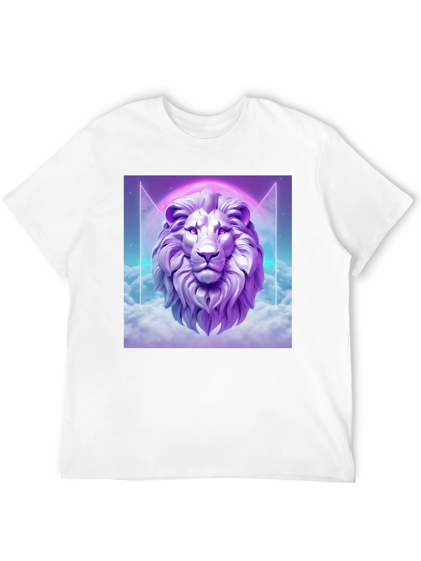 Lion Head Graphic Tee - Black Cotton T-Shirt
