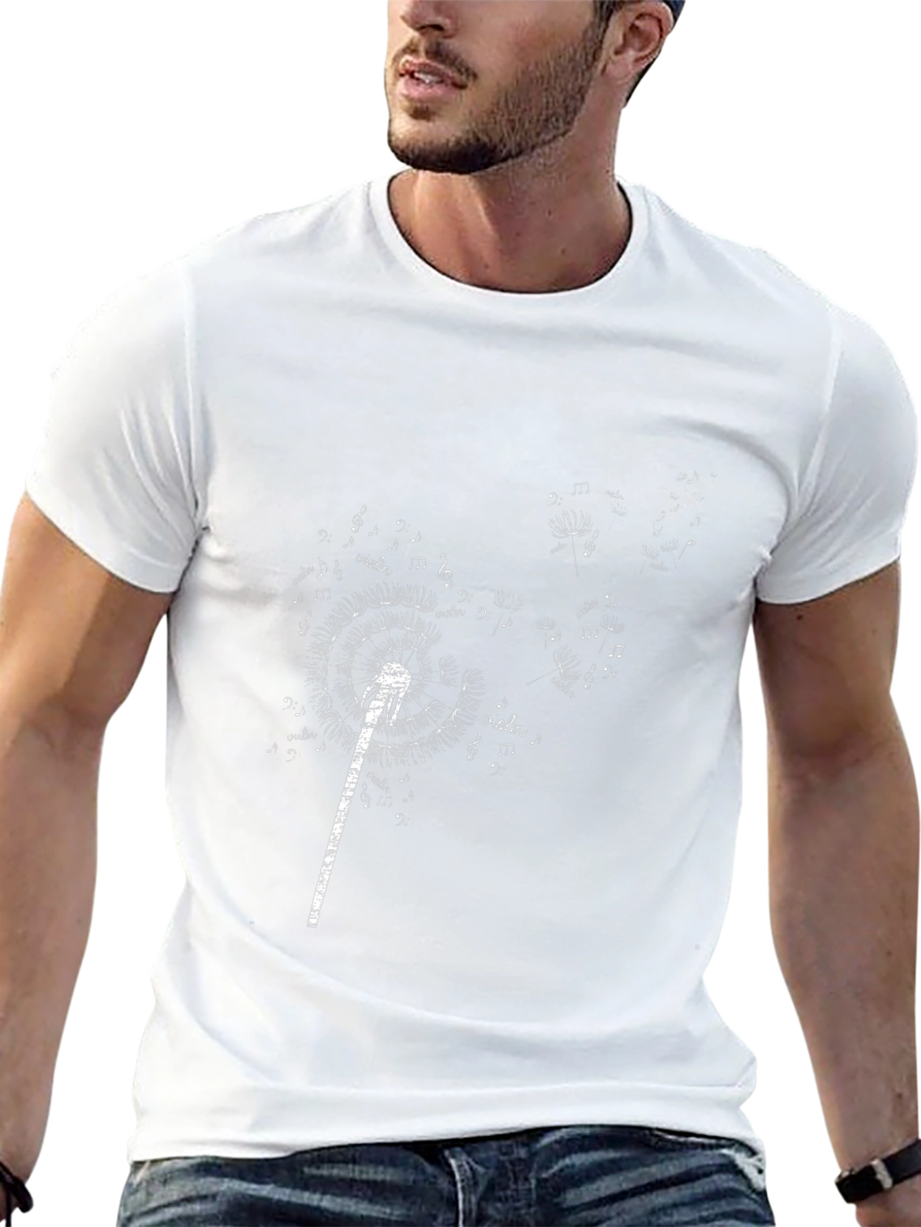 Musical Dandelion T-Shirt - Black Unique Design