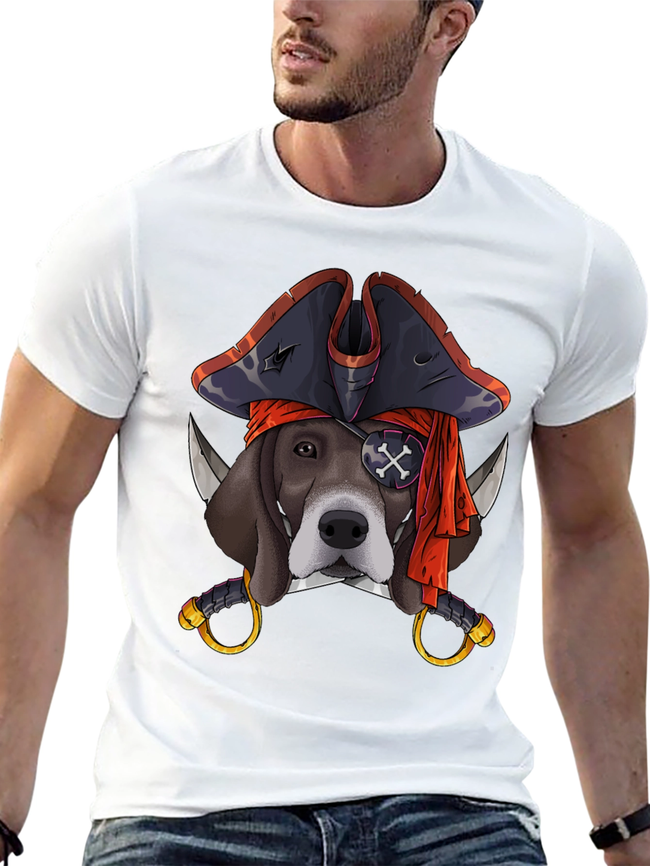 Pirate Dog T-Shirt - Black Cotton Tee