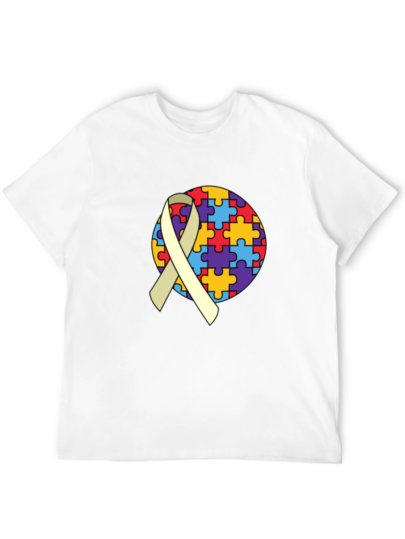 Autism Awareness Puzzle Ribbon Graphic Tee
