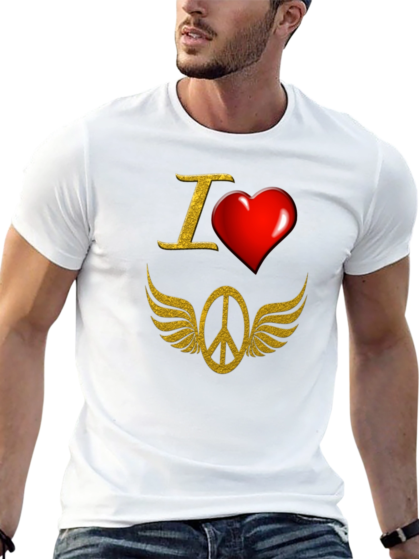 I Love Peace Black T-Shirt