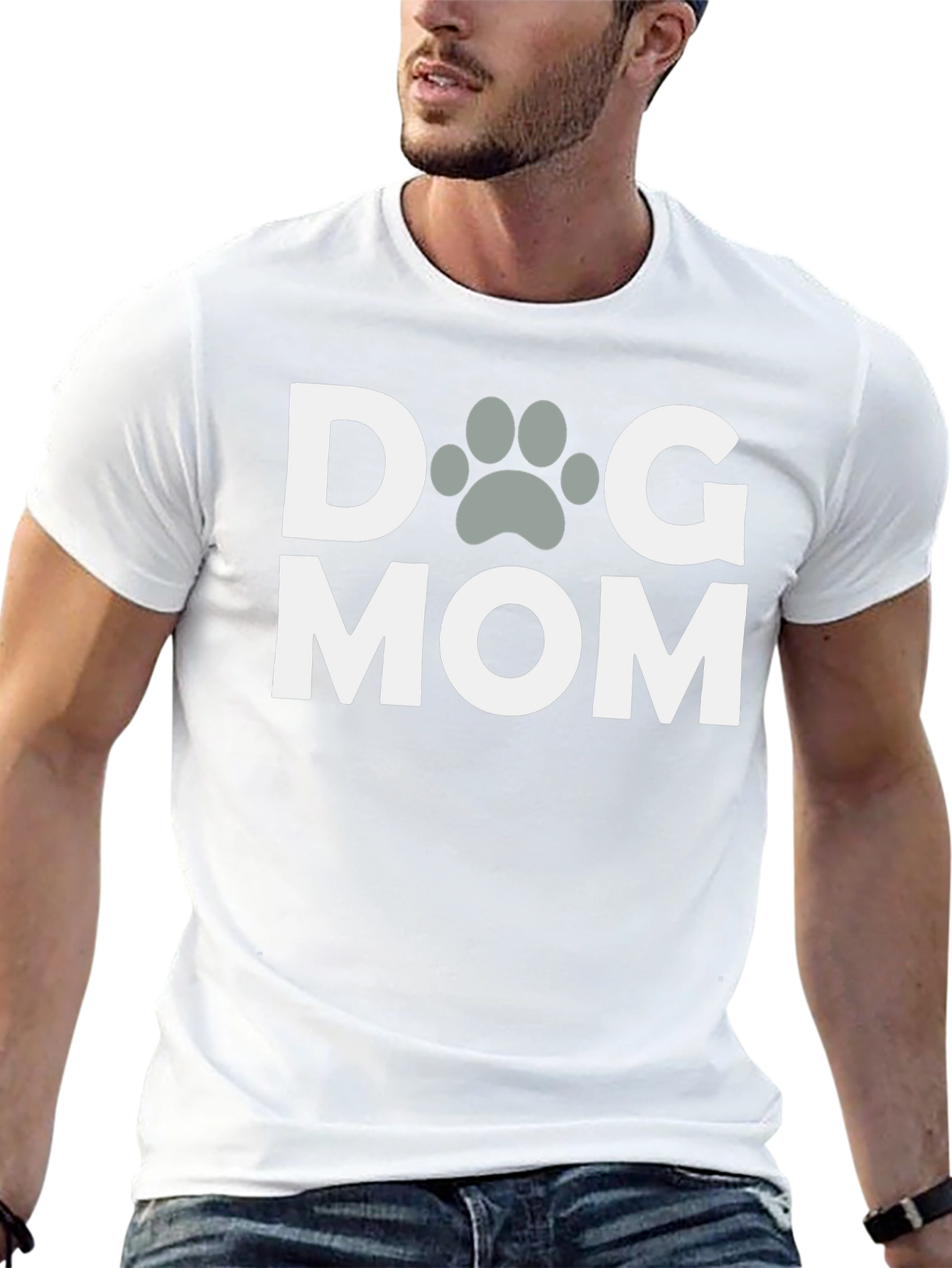 Dog Mom T-Shirt - Paw Print Graphic Tee
