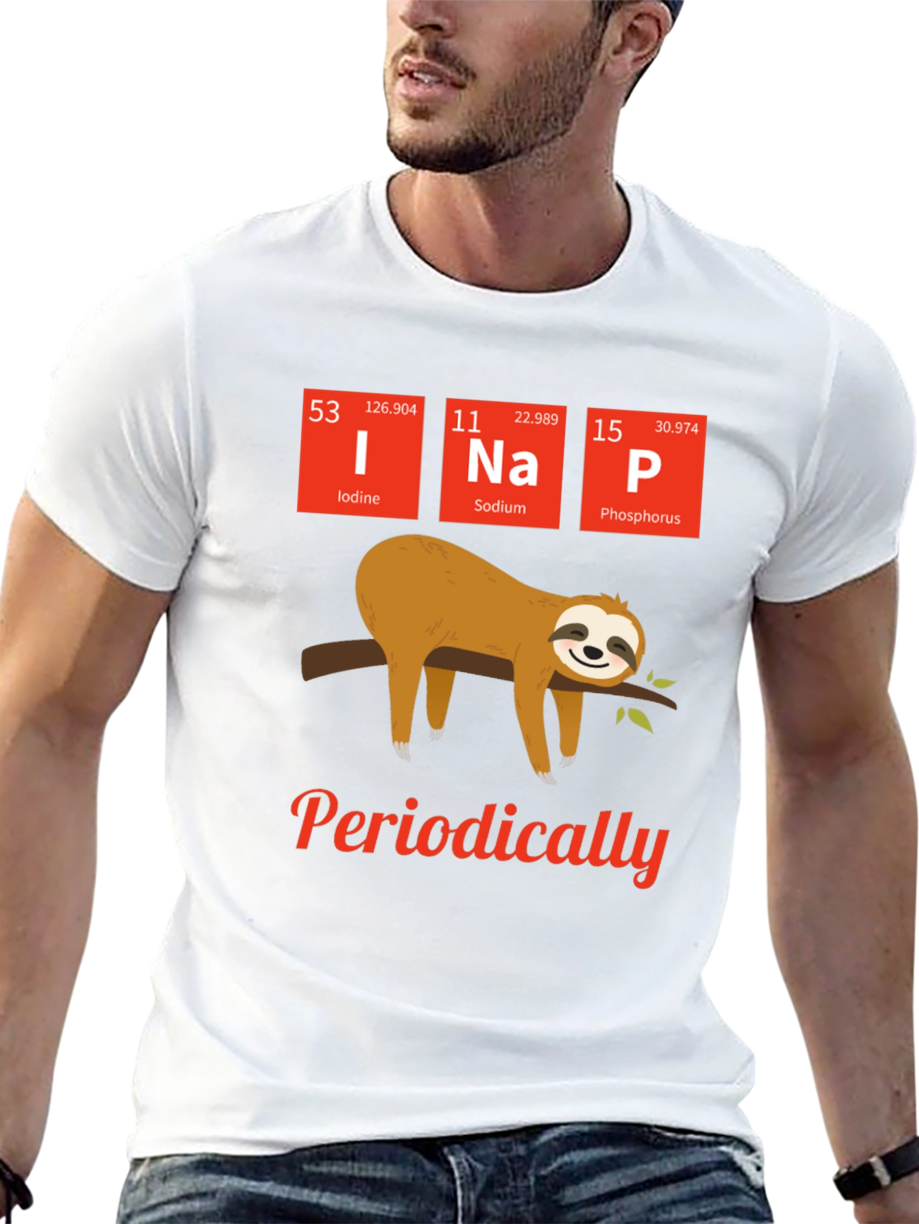 Funny Periodic Table Sloth Nap T-Shirt