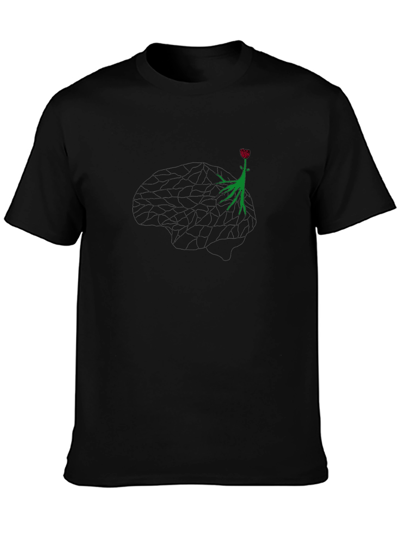 Brain & Rose Graphic T-Shirt - Unisex Style
