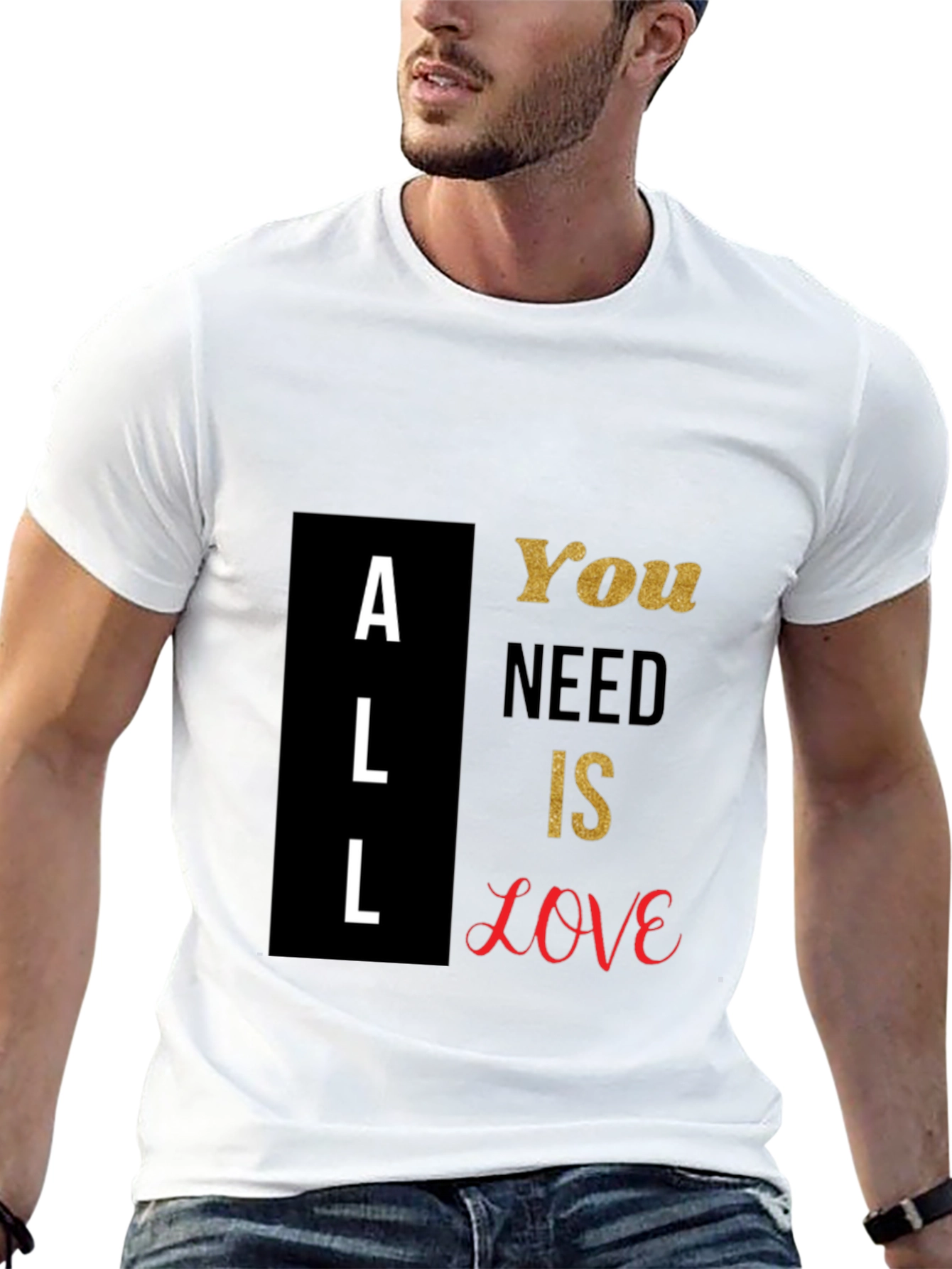 All You Need Is Love Black Graphic Tee
