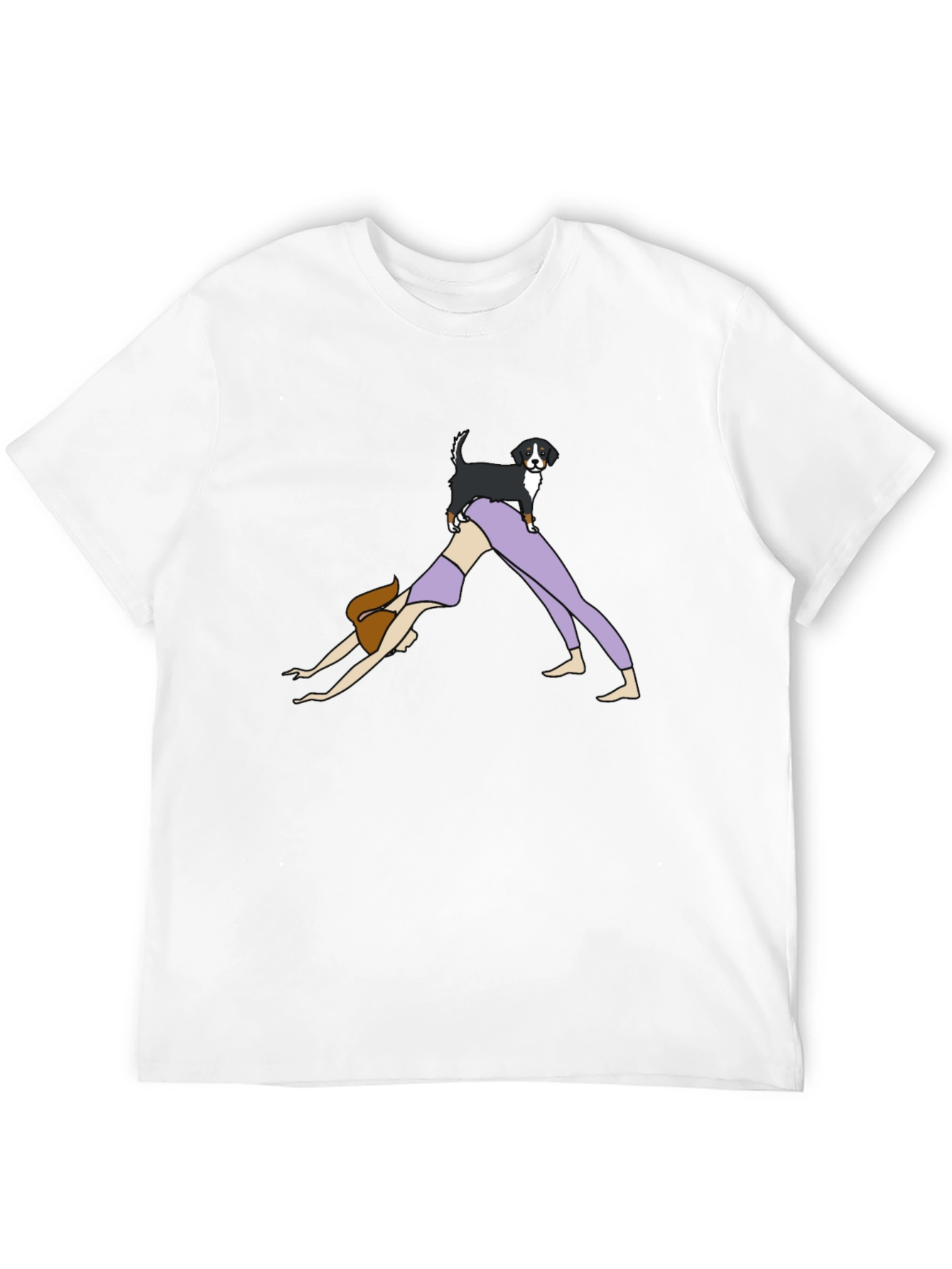 Yoga Dog Graphic Tee - Black Cotton T-Shirt