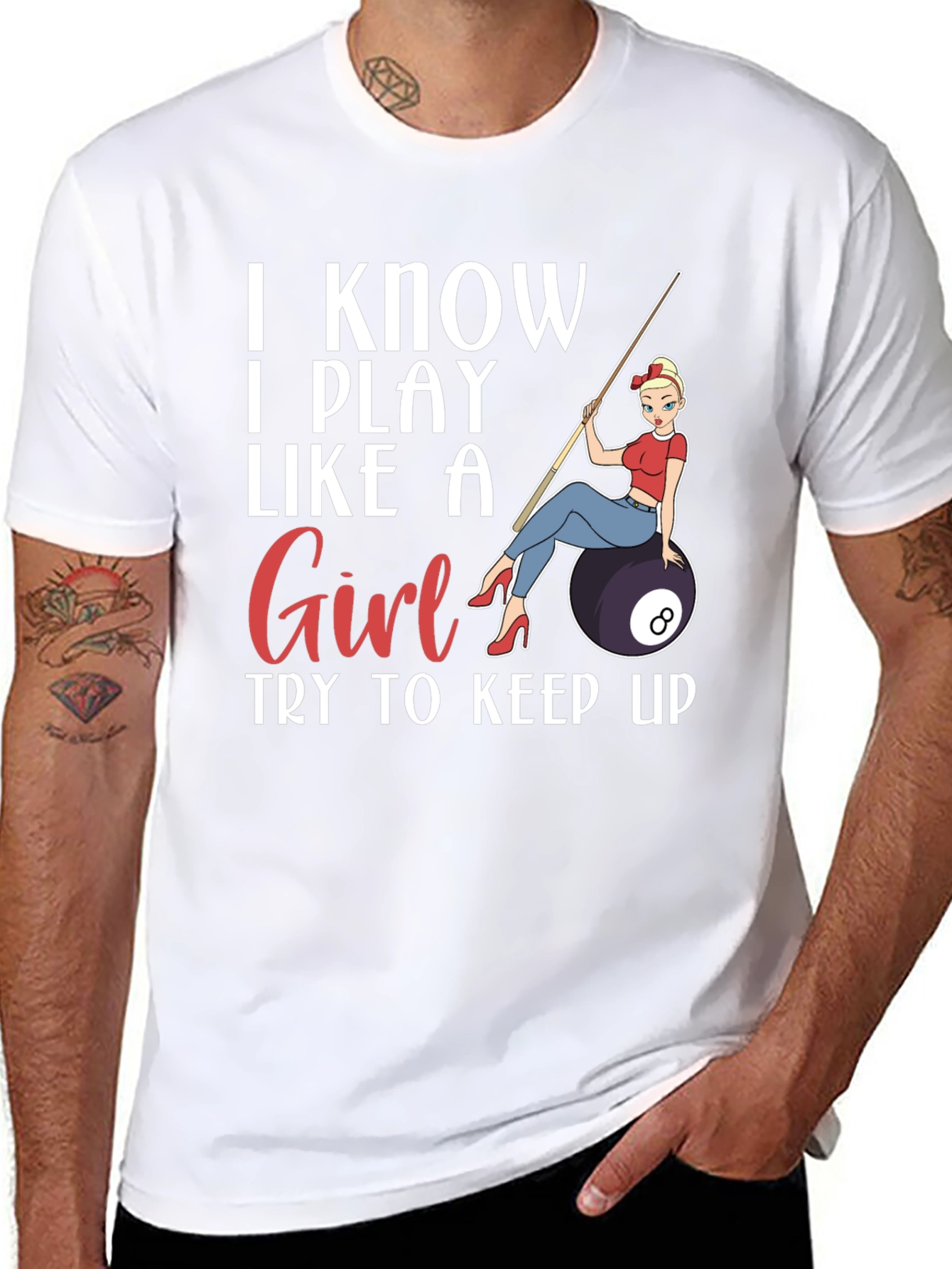 I Play Like A Girl T-Shirt - Billiards