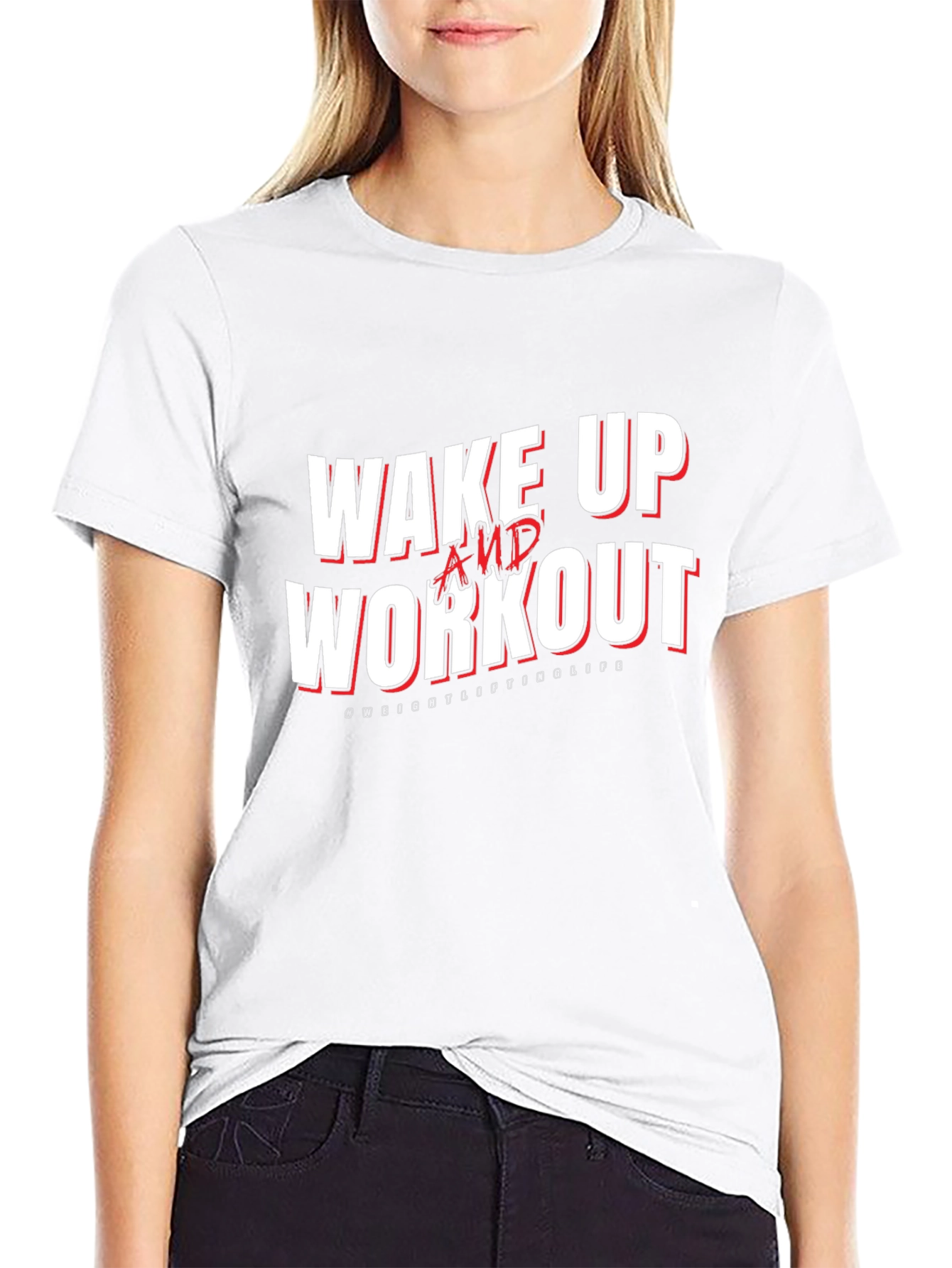 Wake Up and Workout Graphic Print Tee