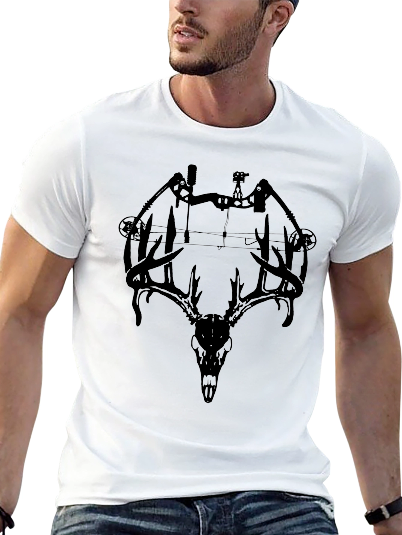 Bow and Deer Skull Graphic Tee