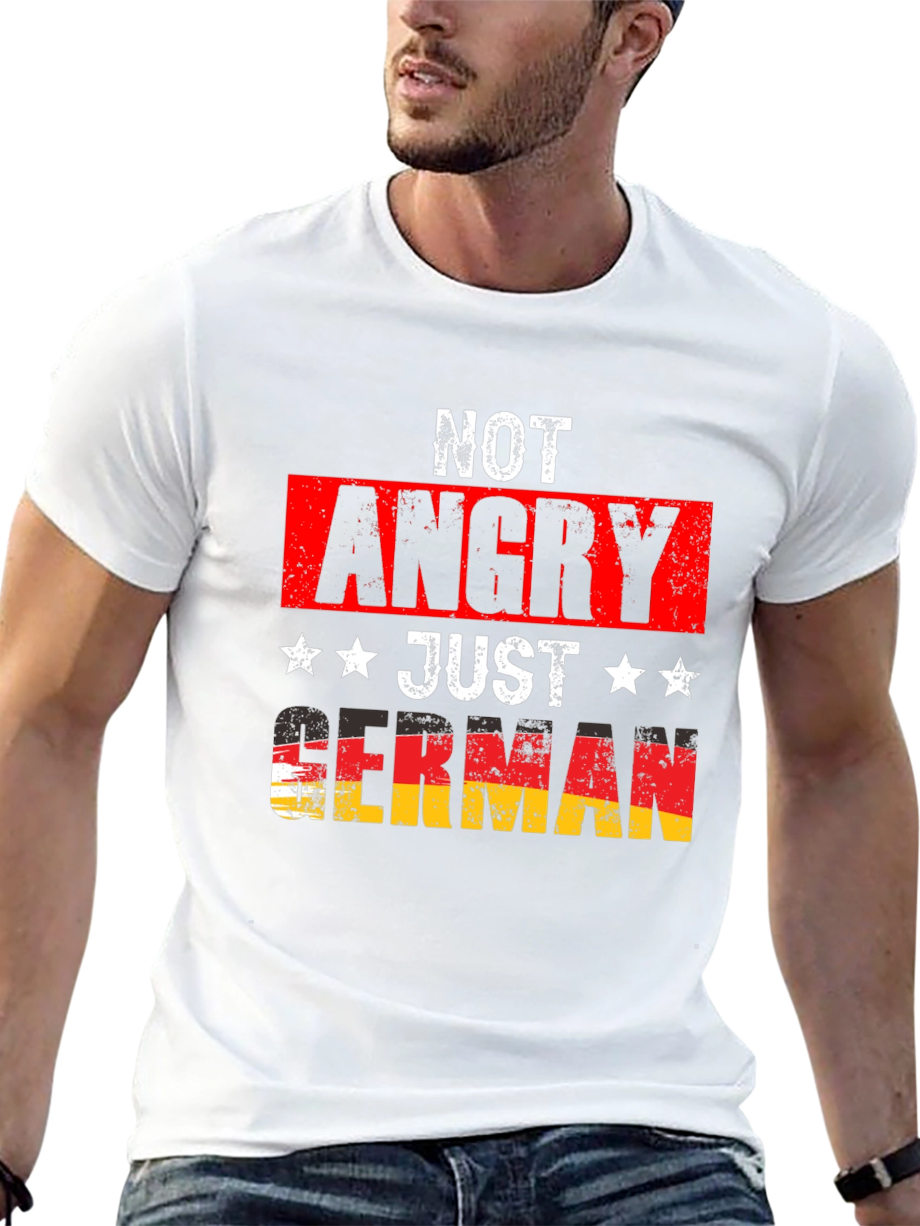 Funny German Pride T-Shirt - Not Angry Just German