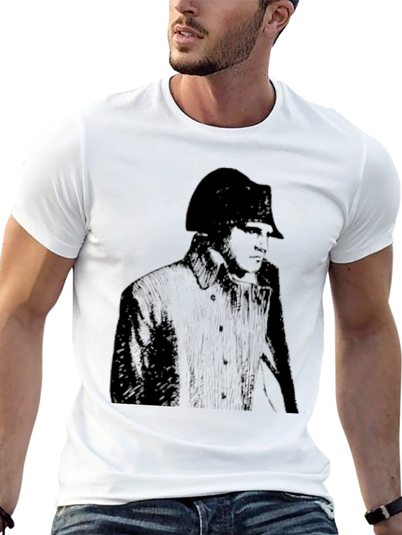 Napoleon Portrait Graphic Tee - Soft Black Cotton