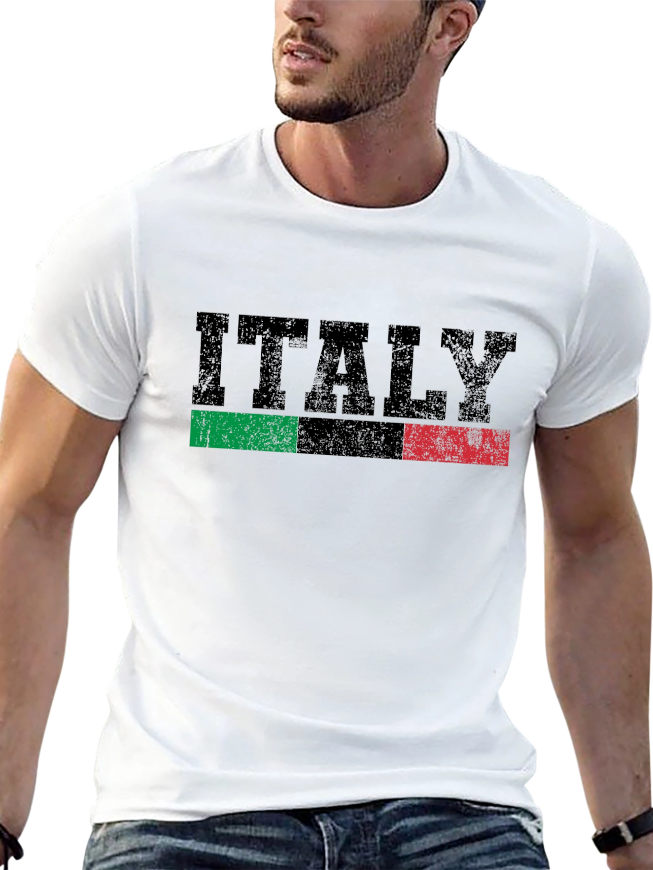 Italy Flag Graphic T-Shirt - Black