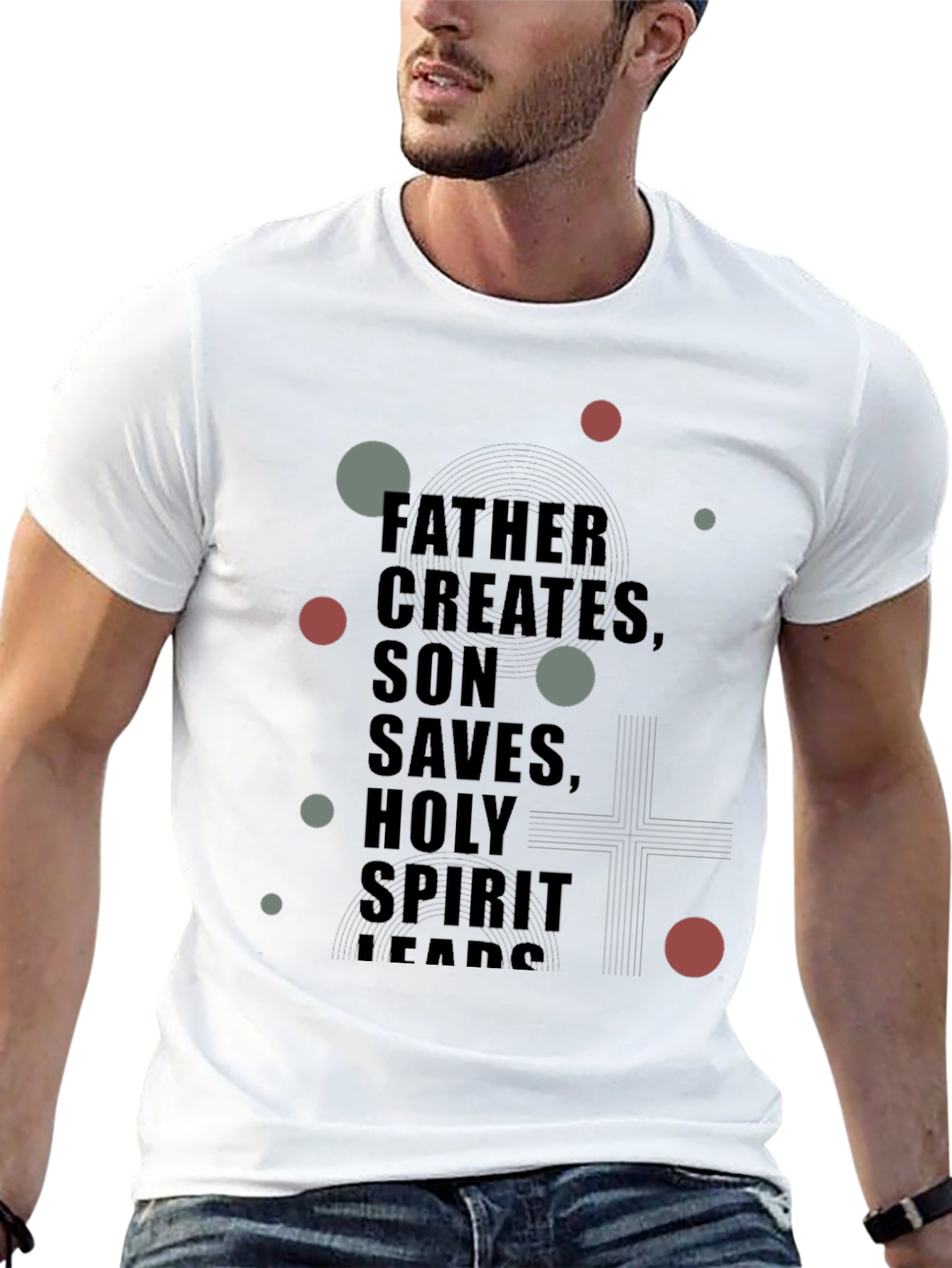 Father Son and Holy Spirit Graphic Black T-Shirt