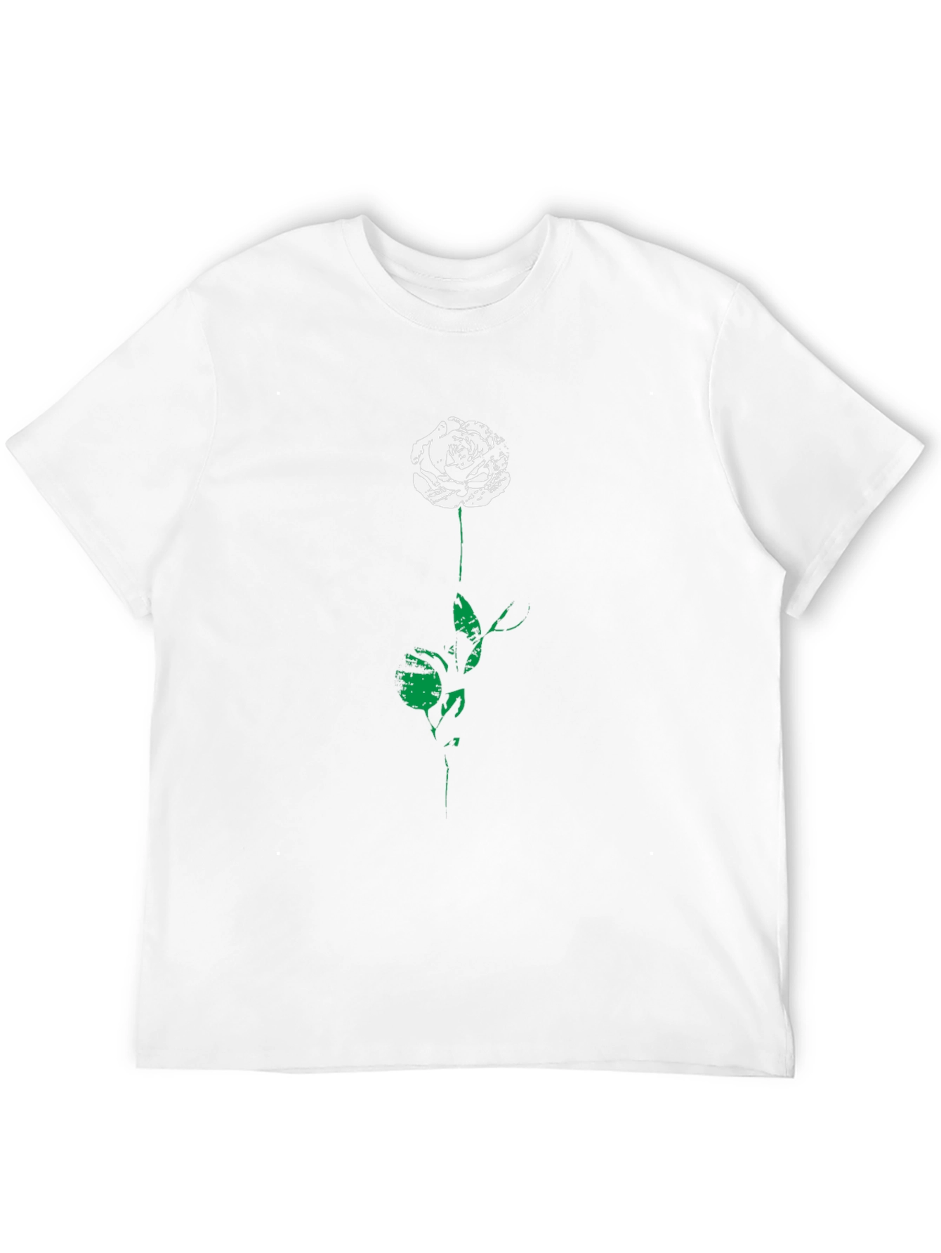 Rose Graphic Tee - Black Cotton Blend Shirt