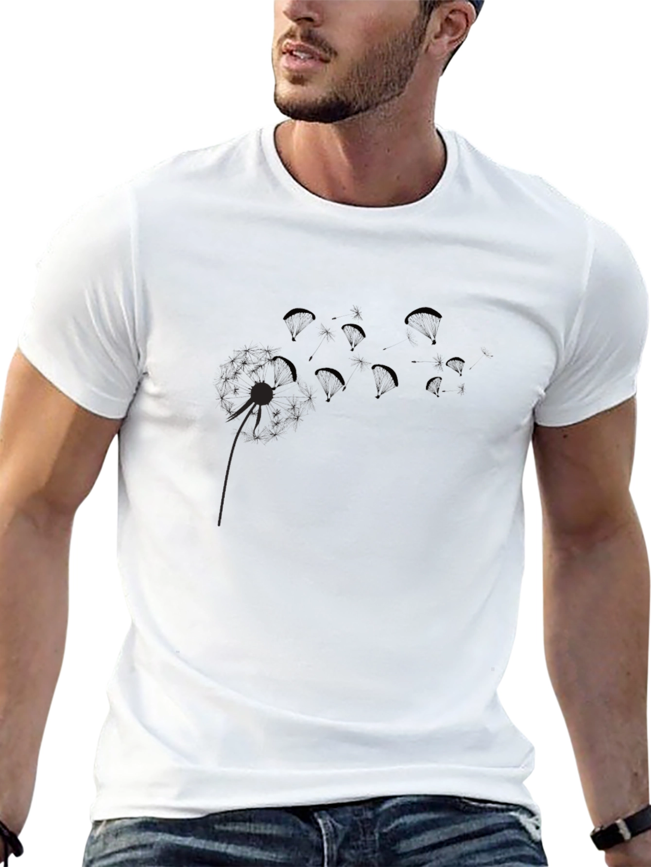 Dandelion Paragliding Black T-Shirt